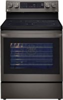 LG - 6.3 Cu. Ft. Smart Freestanding Electric Convection Range with EasyClean and InstaView - Black Stainless Steel - Front_Zoom