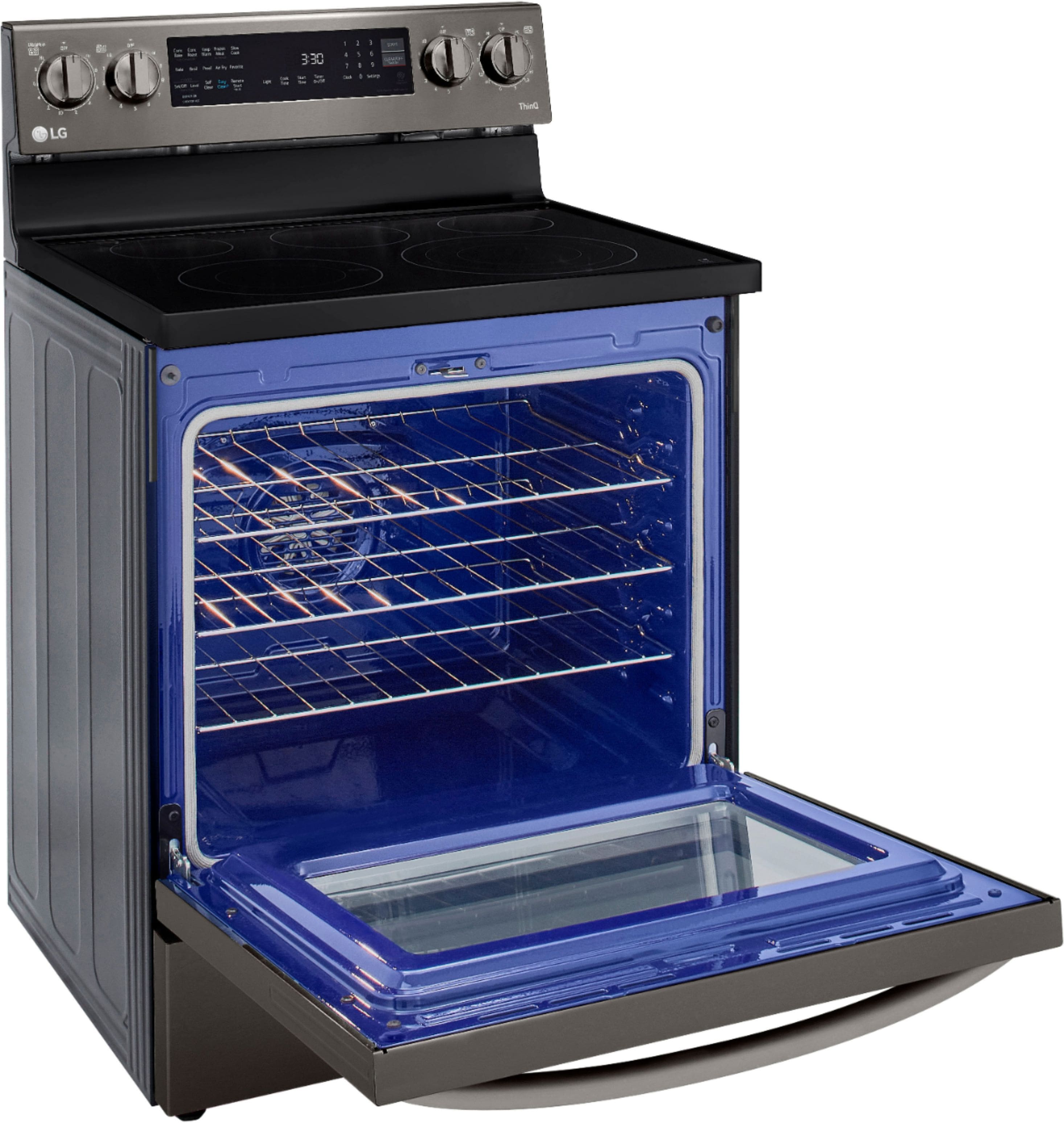 Alt View 16. LG - 6.3 Cu. Ft. Smart Freestanding Electric Convection Range with EasyClean and InstaView - PrintProof Black Stainless Steel.