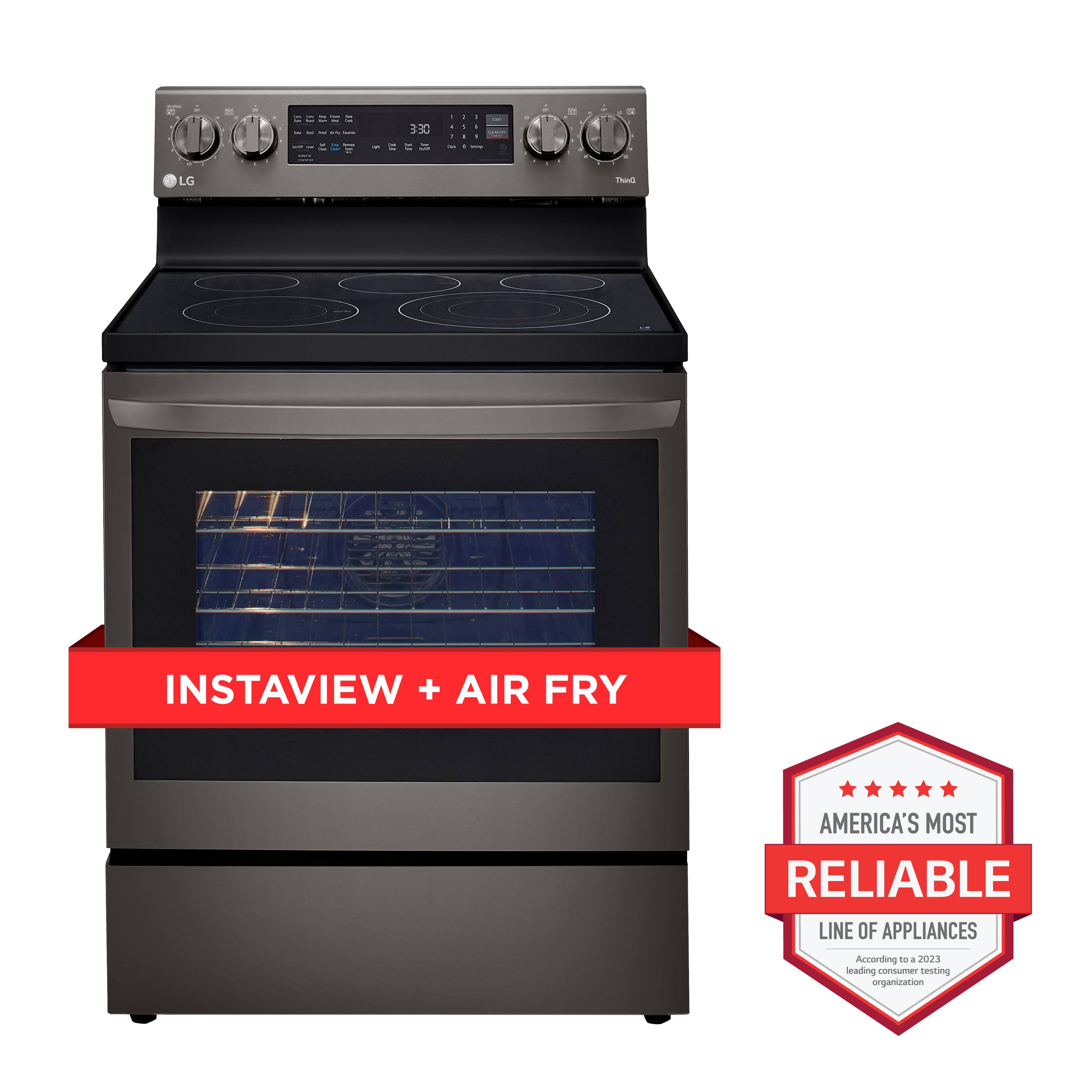 InstaView + Air Fry. America's Most Reliable Line of Appliances. According to 2023 leading consumer organization.