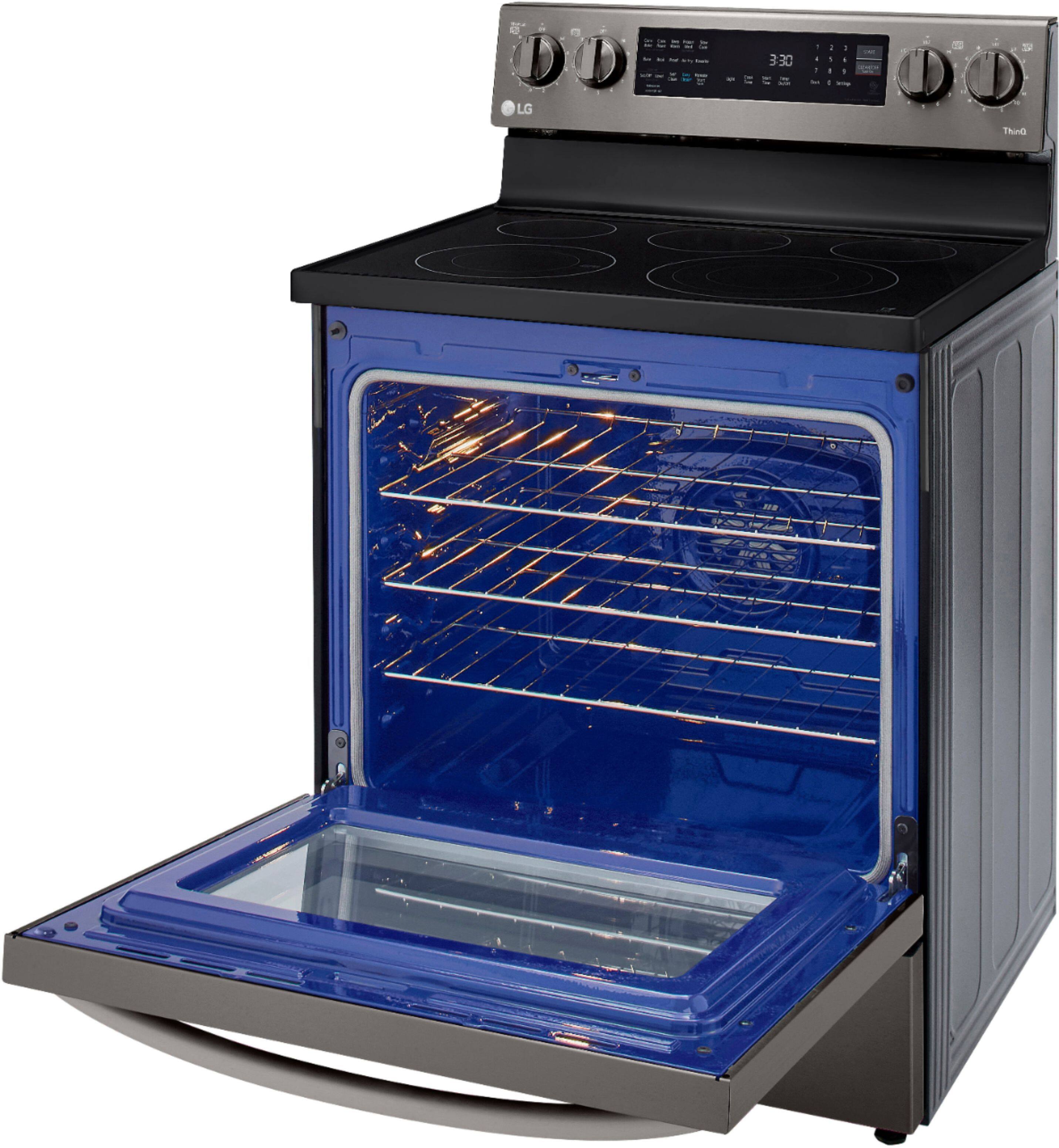 Alt View 22. LG - 6.3 Cu. Ft. Smart Freestanding Electric Convection Range with EasyClean and InstaView - PrintProof Black Stainless Steel.