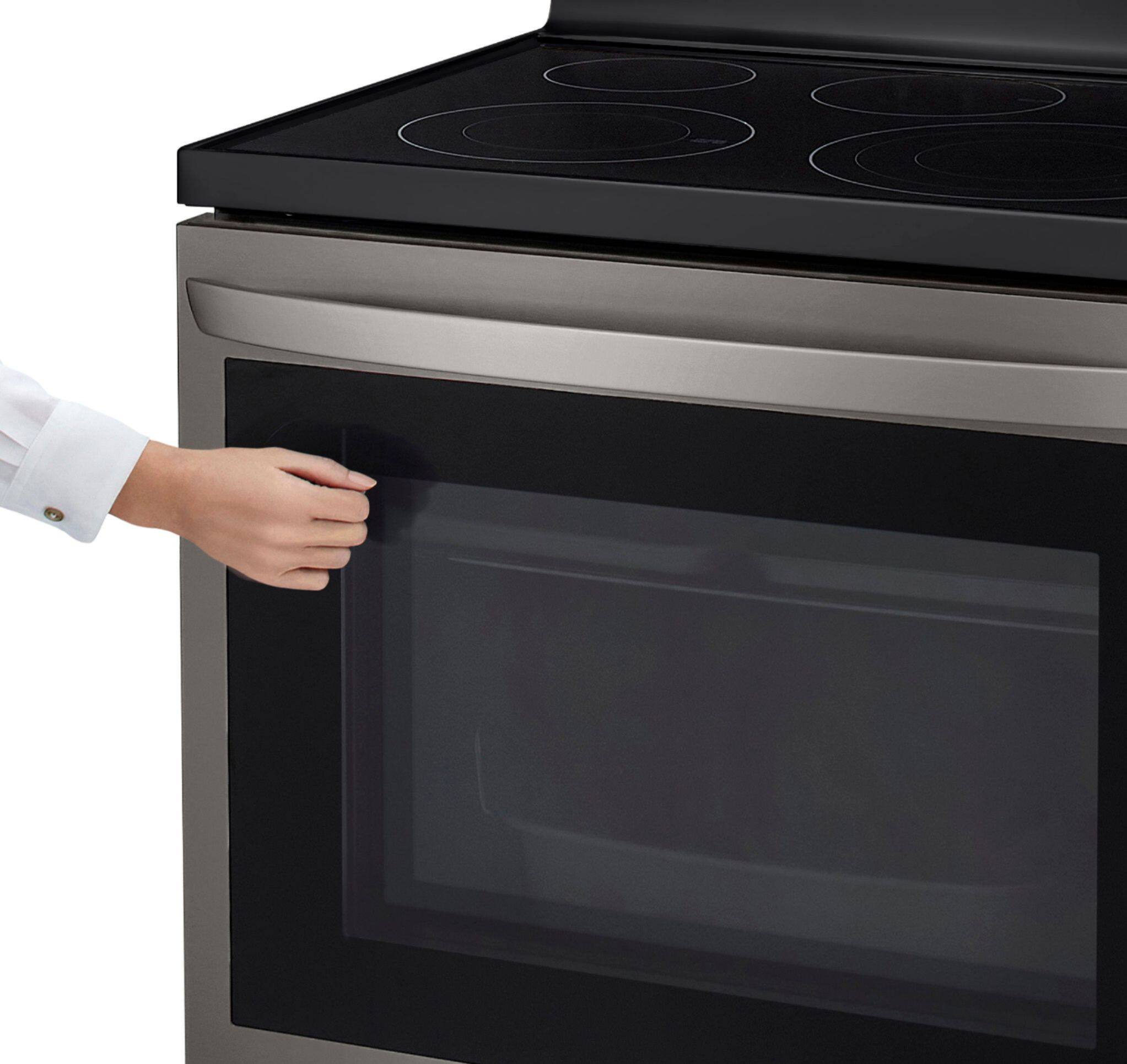 Alt View 28. LG - 6.3 Cu. Ft. Smart Freestanding Electric Convection Range with EasyClean and InstaView - PrintProof Black Stainless Steel.