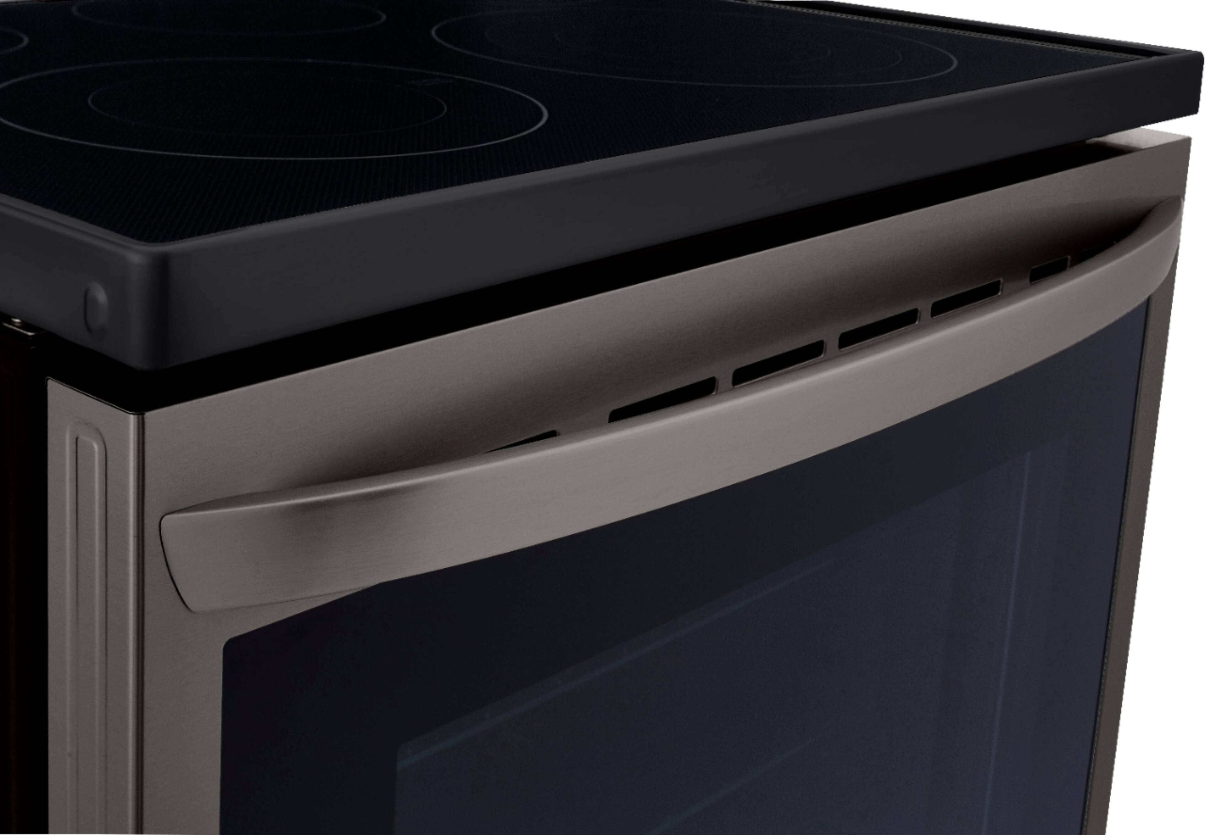 Alt View 32. LG - 6.3 Cu. Ft. Smart Freestanding Electric Convection Range with EasyClean and InstaView - PrintProof Black Stainless Steel.