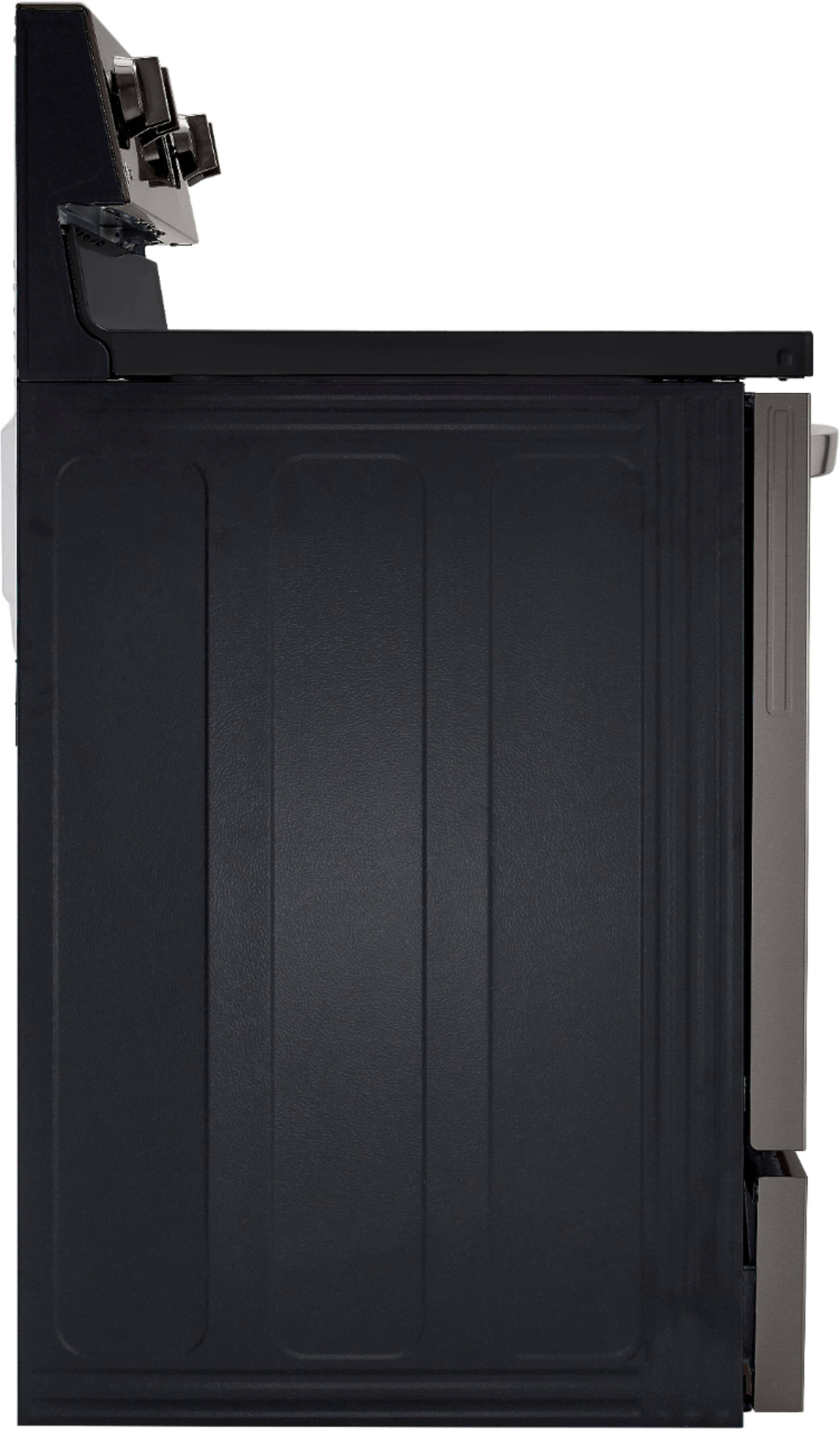 Alt View 38. LG - 6.3 Cu. Ft. Smart Freestanding Electric Convection Range with EasyClean and InstaView - PrintProof Black Stainless Steel.