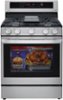 LG - 5.8 Cu. Ft. Freestanding Gas True Convection Range with EasyClean, InstaView and AirFry - Stainless steel