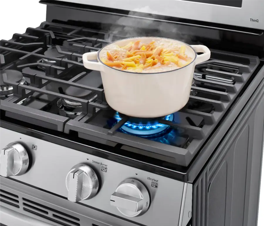 Alt View 16. LG - 5.8 Cu. Ft. Smart Freestanding Gas True Convection Range with EasyClean and InstaView - PrintProof Stainless Steel.