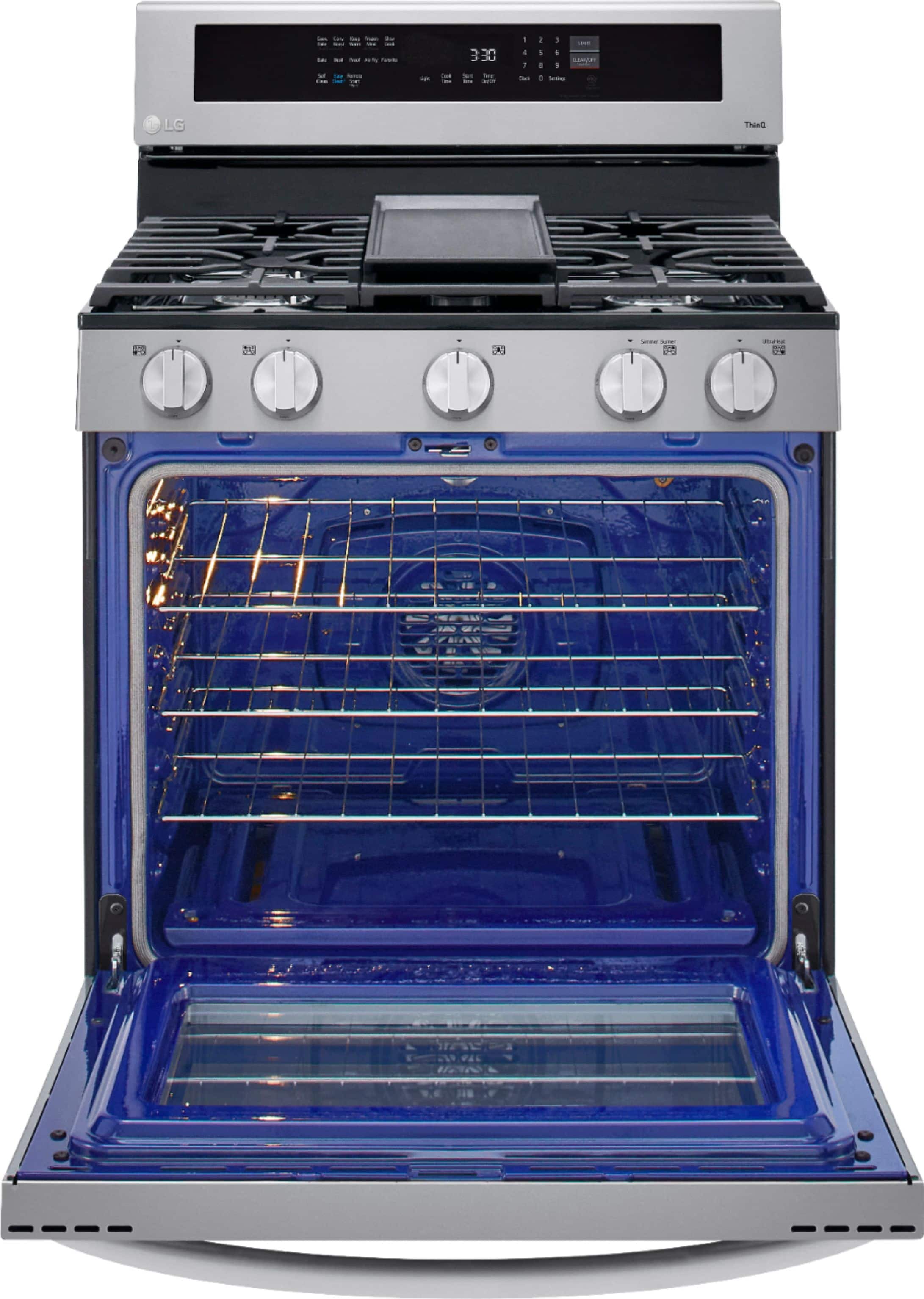 Alt View 20. LG - 5.8 Cu. Ft. Smart Freestanding Gas True Convection Range with EasyClean and InstaView - PrintProof Stainless Steel.