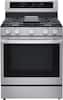 Front. LG - 5.8 Cu. Ft. Smart Freestanding Gas True Convection Range with EasyClean and InstaView - PrintProof Stainless Steel.