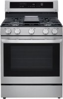 LG - 5.8 Cu. Ft. Smart Freestanding Gas True Convection Range with EasyClean and InstaView - Stainless Steel - Front_Zoom