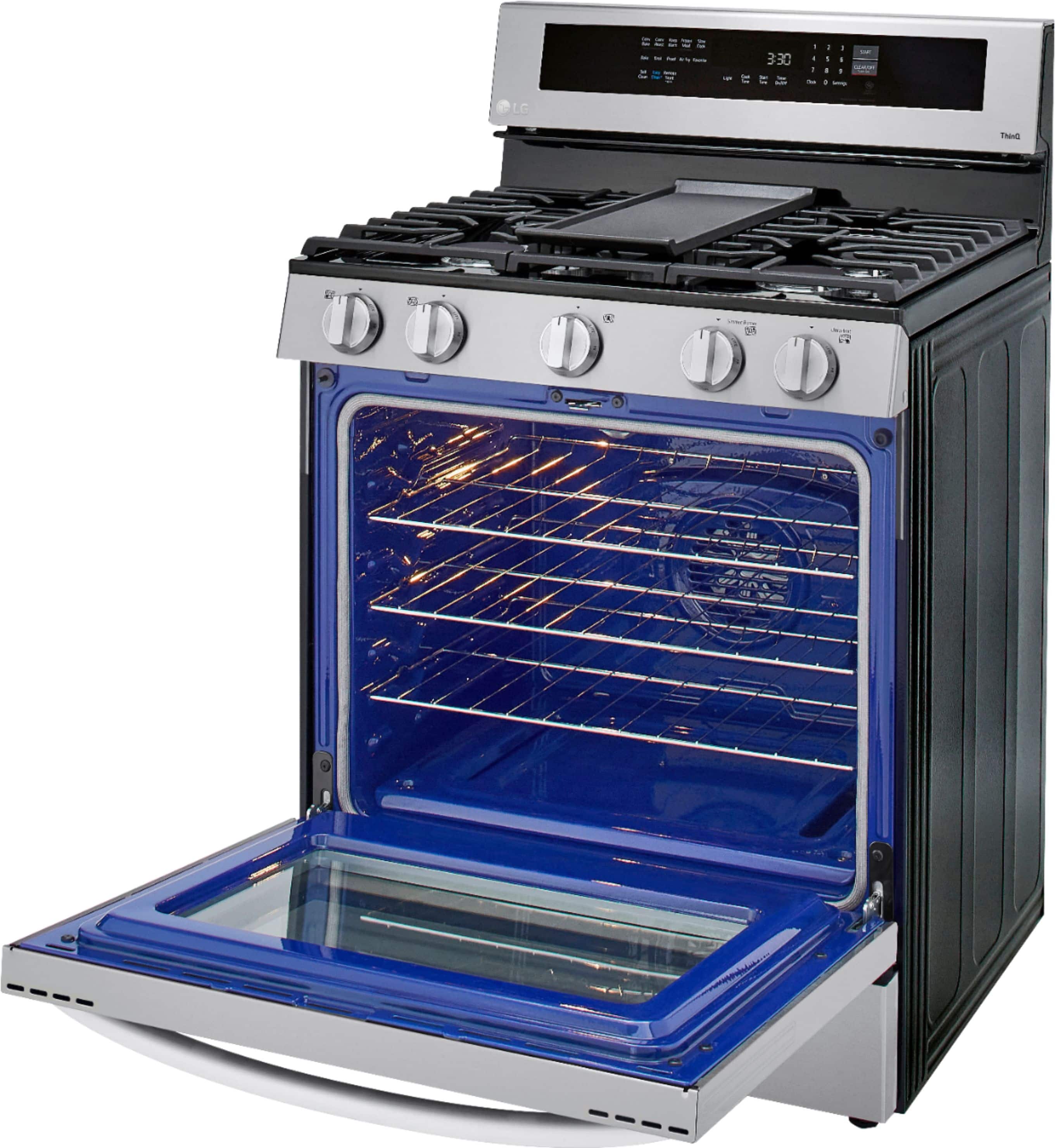 Alt View 13. LG - 5.8 Cu. Ft. Smart Freestanding Gas True Convection Range with EasyClean and InstaView - PrintProof Stainless Steel.