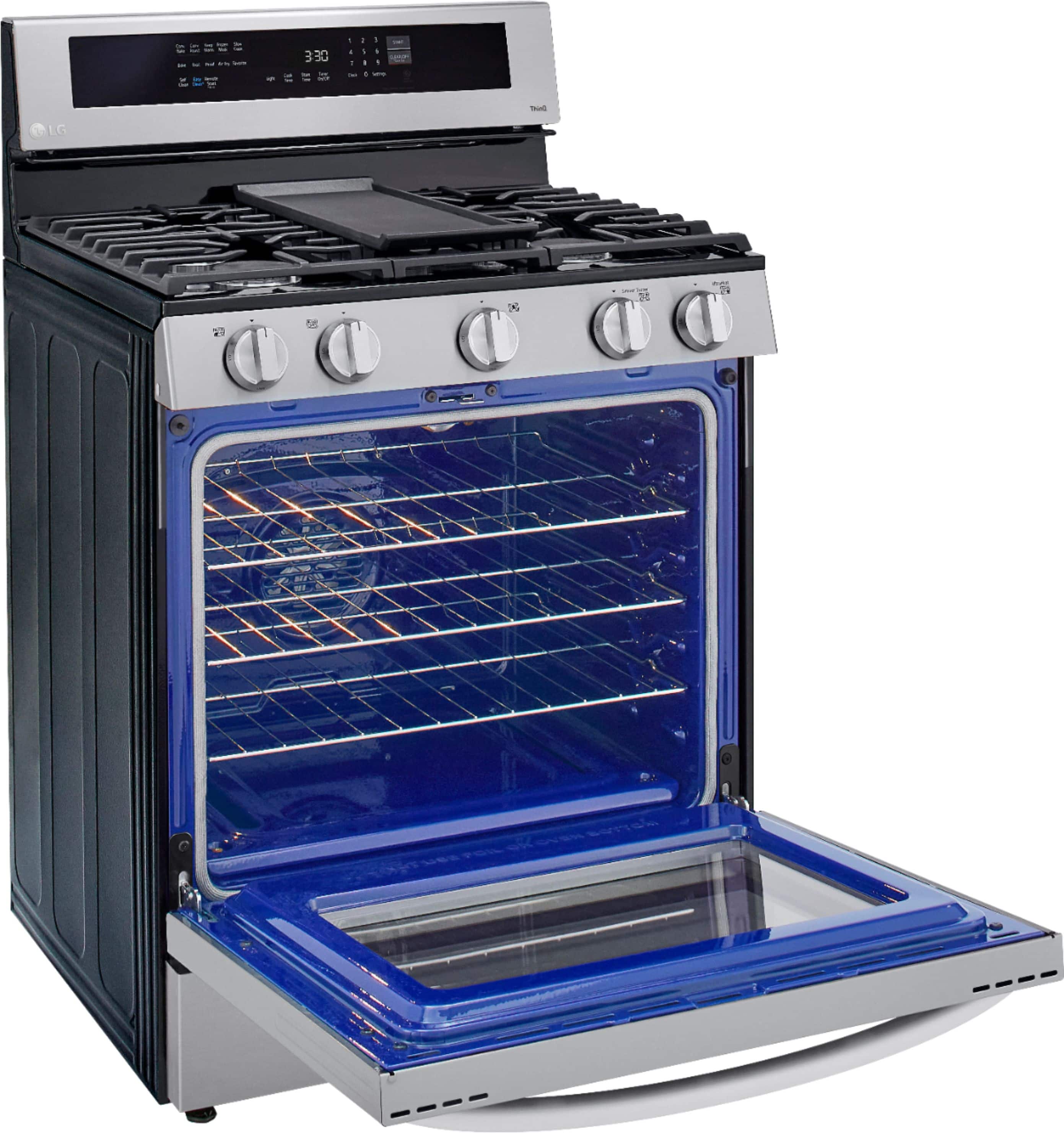 Alt View 24. LG - 5.8 Cu. Ft. Smart Freestanding Gas True Convection Range with EasyClean and InstaView - PrintProof Stainless Steel.