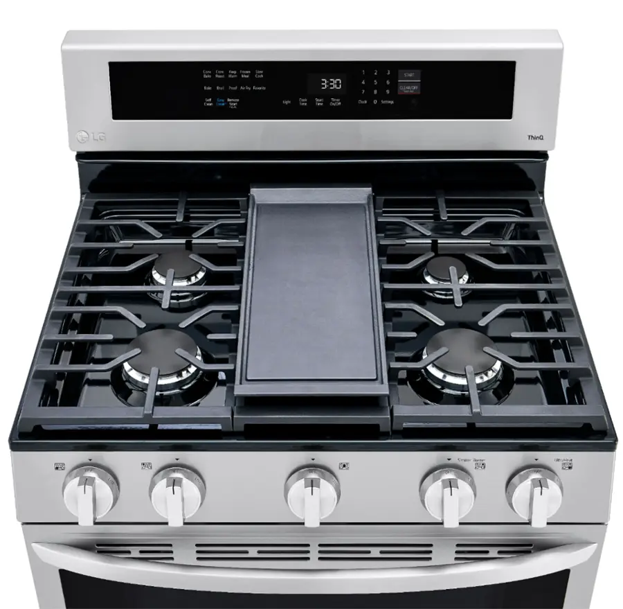 Alt View 38. LG - 5.8 Cu. Ft. Smart Freestanding Gas True Convection Range with EasyClean and InstaView - PrintProof Stainless Steel.