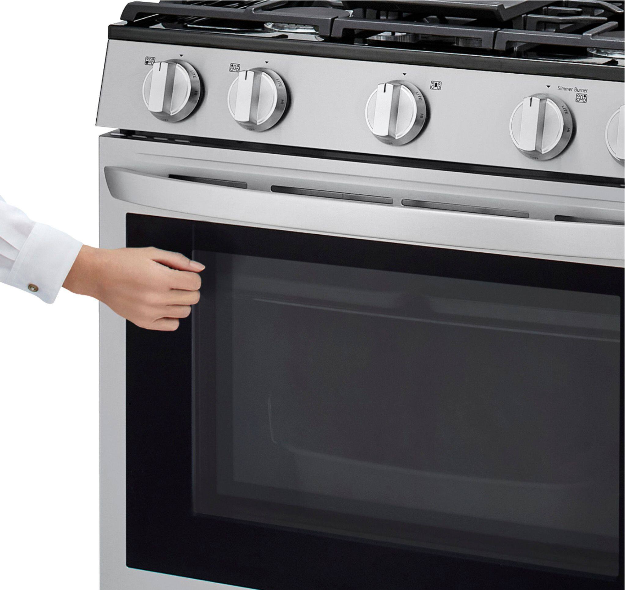 Alt View 40. LG - 5.8 Cu. Ft. Smart Freestanding Gas True Convection Range with EasyClean and InstaView - PrintProof Stainless Steel.