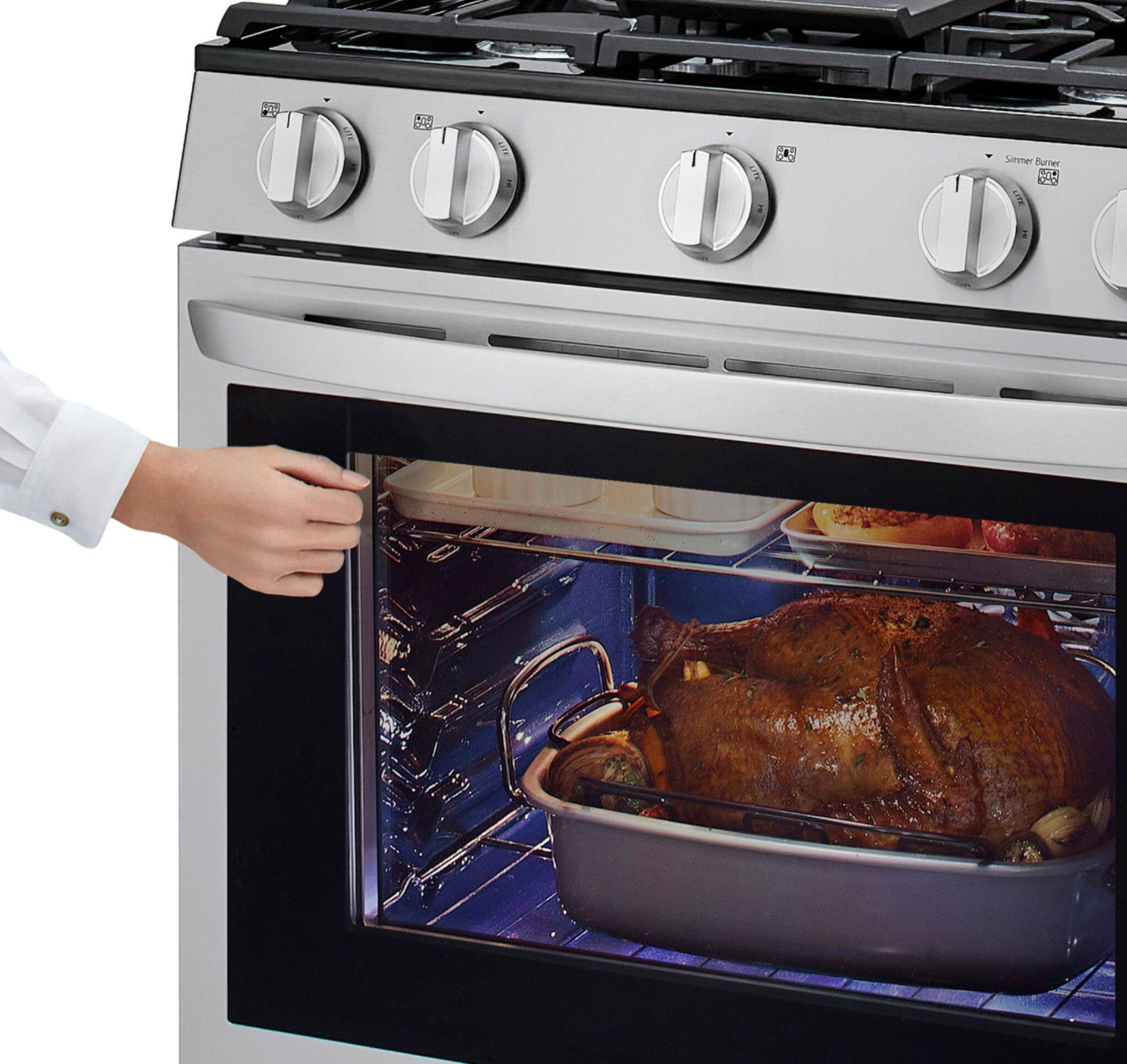 Alt View 33. LG - 5.8 Cu. Ft. Smart Freestanding Gas True Convection Range with EasyClean and InstaView - PrintProof Stainless Steel.