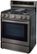 Angle. LG - 5.8 Cu. Ft. Smart Freestanding Gas True Convection Range with EasyClean and InstaView - Black Stainless Steel.