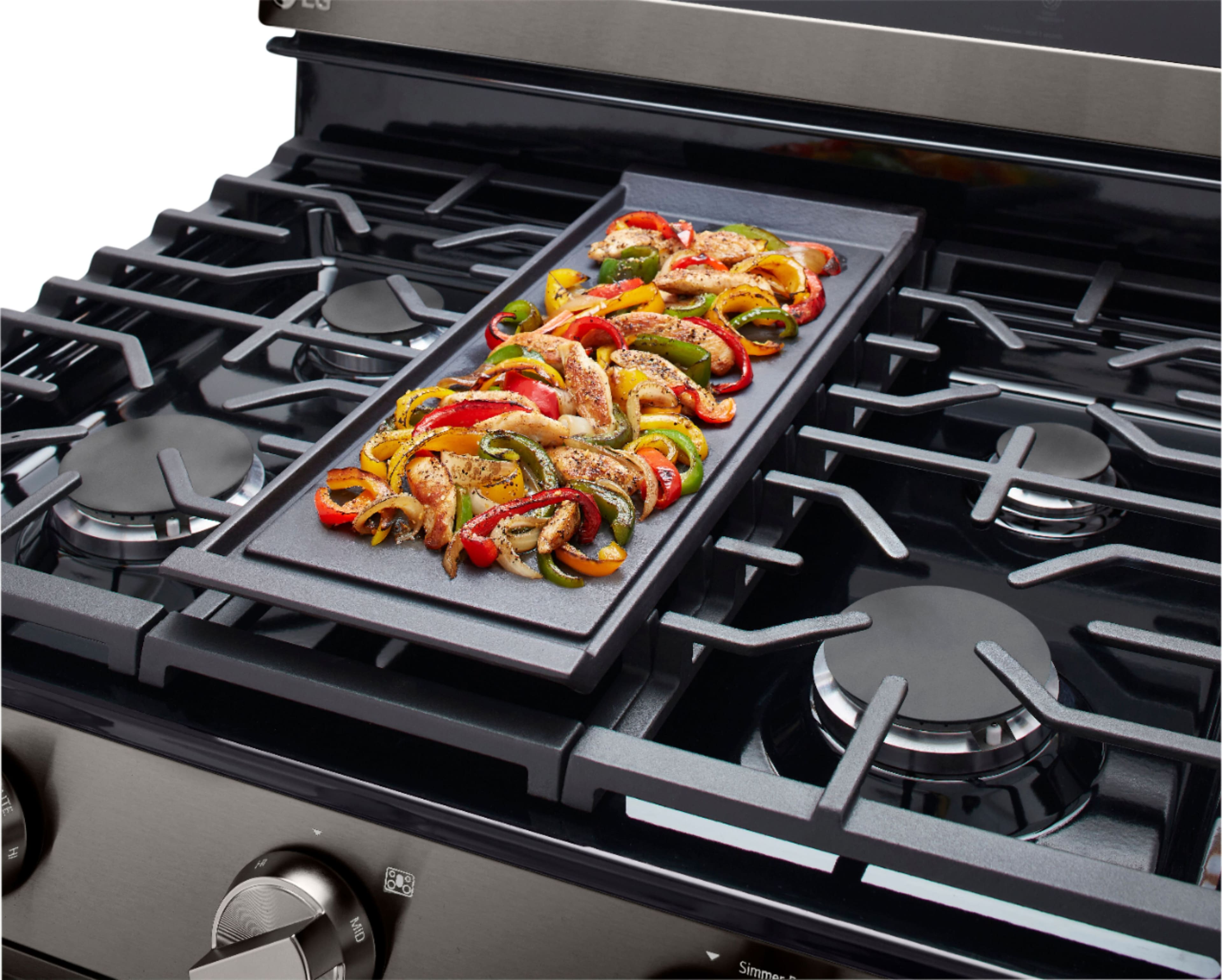 Alt View 14. LG - 5.8 Cu. Ft. Smart Freestanding Gas True Convection Range with EasyClean and InstaView - PrintProof Black Stainless Steel.