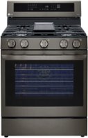 LG - 5.8 Cu. Ft. Smart Freestanding Gas True Convection Range with EasyClean and InstaView - Black Stainless Steel - Front_Zoom