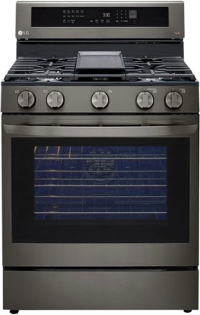 LG - 5.8 Cu. Ft. Smart Freestanding Gas True Convection Range with EasyClean and InstaView - Black Stainless Steel