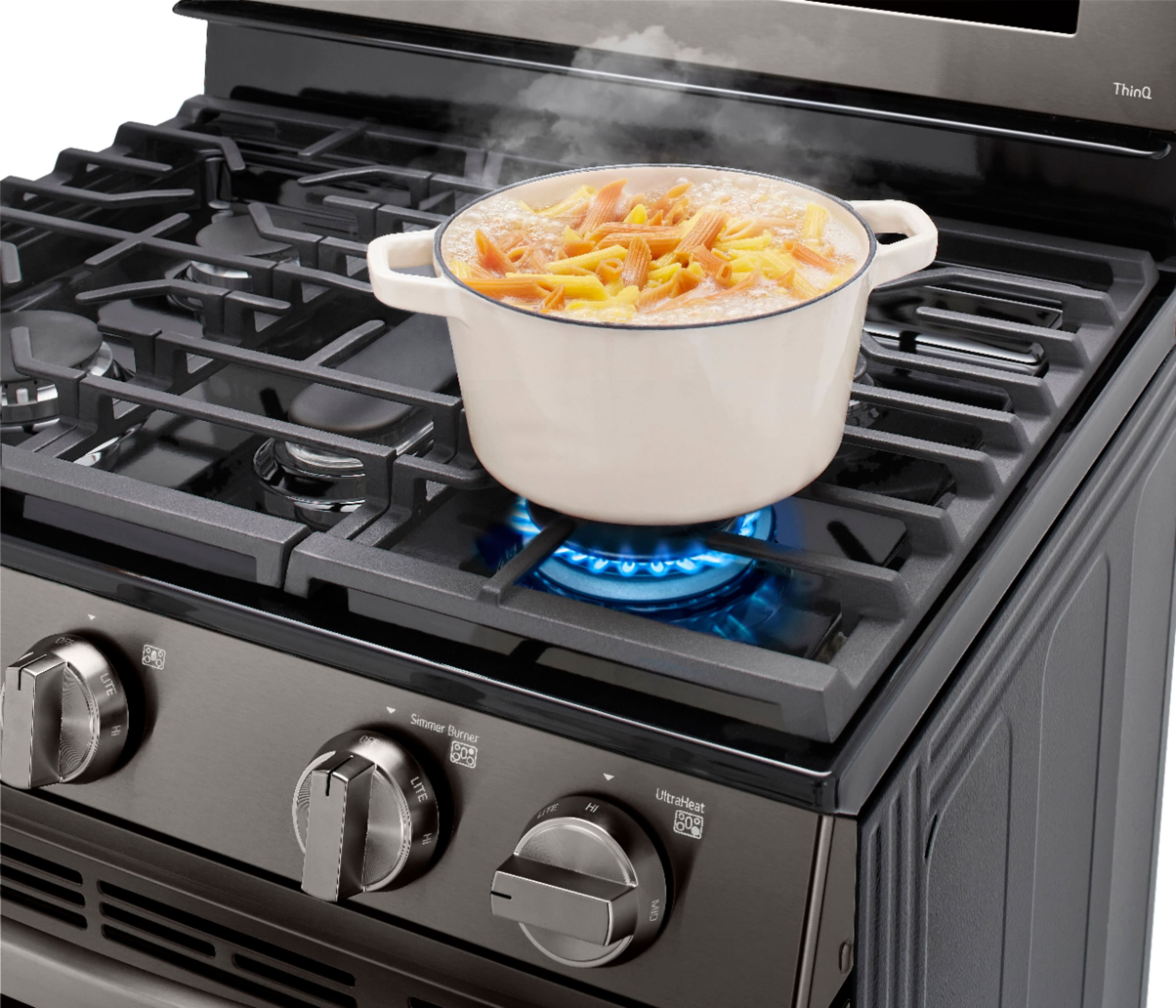 Alt View 16. LG - 5.8 Cu. Ft. Smart Freestanding Gas True Convection Range with EasyClean and InstaView - PrintProof Black Stainless Steel.