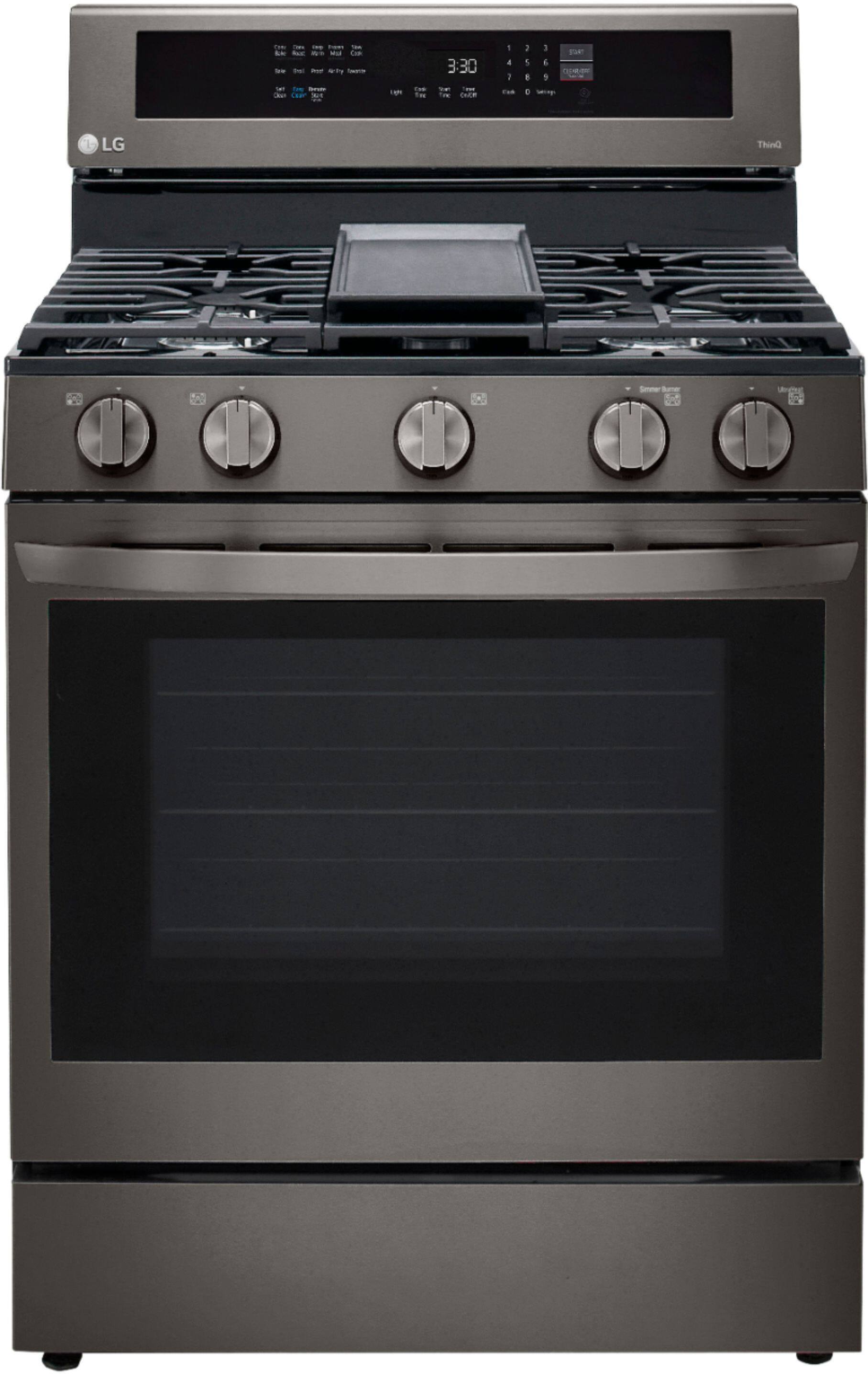 Alt View 18. LG - 5.8 Cu. Ft. Smart Freestanding Gas True Convection Range with EasyClean and InstaView - PrintProof Black Stainless Steel.