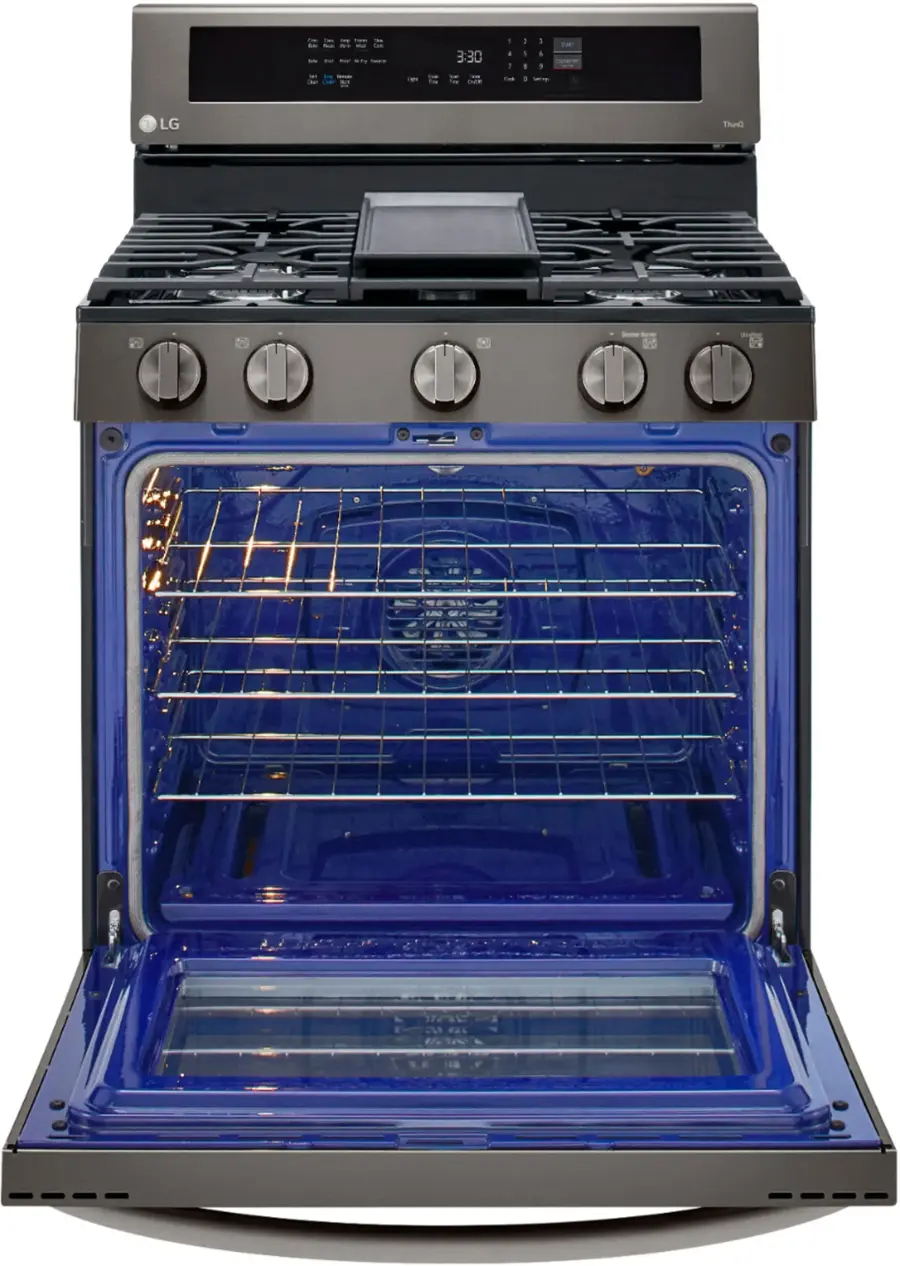 Alt View 20. LG - 5.8 Cu. Ft. Smart Freestanding Gas True Convection Range with EasyClean and InstaView - PrintProof Black Stainless Steel.