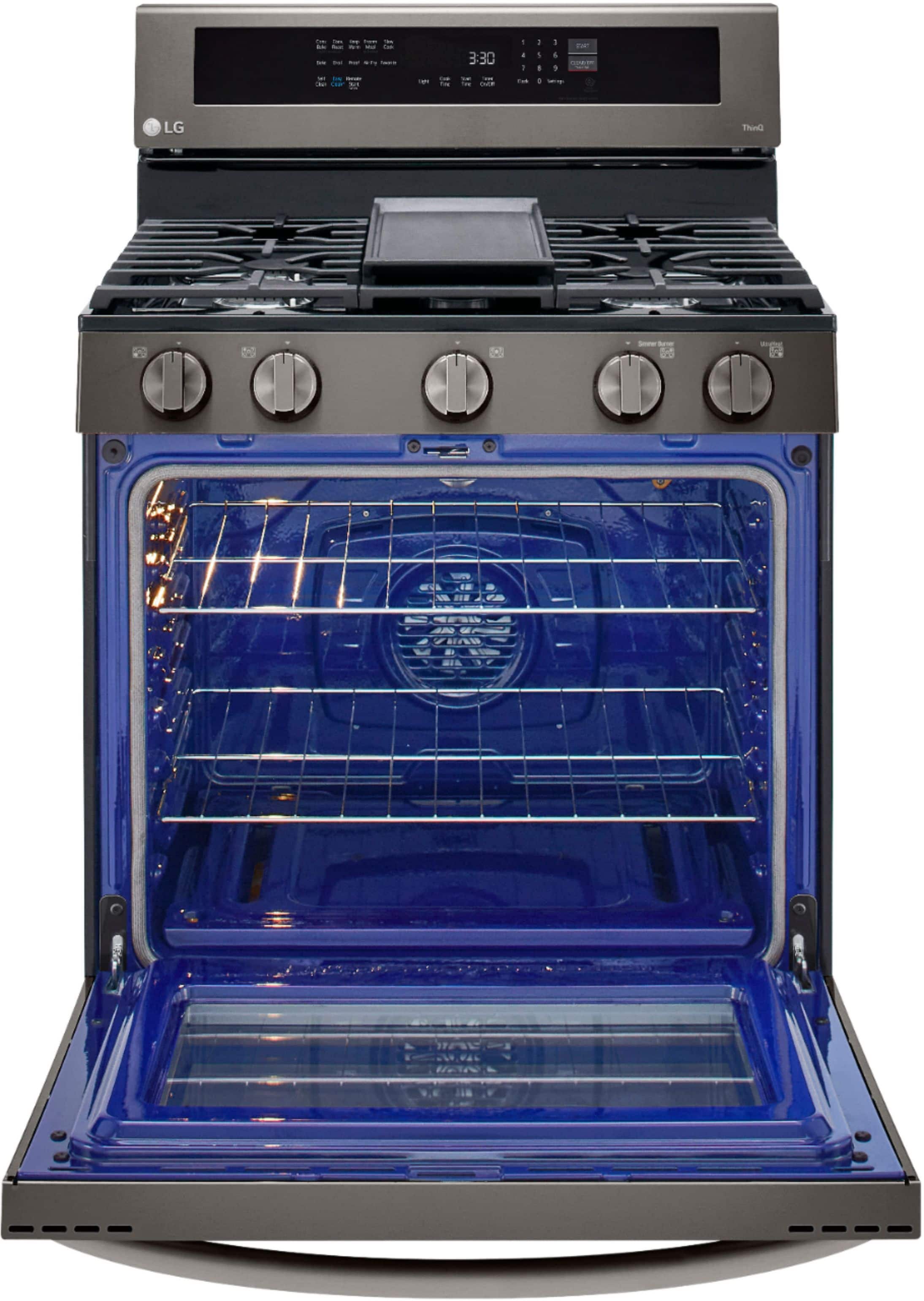 Alt View 21. LG - 5.8 Cu. Ft. Smart Freestanding Gas True Convection Range with EasyClean and InstaView - PrintProof Black Stainless Steel.