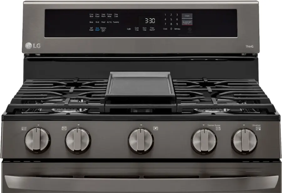 Alt View 22. LG - 5.8 Cu. Ft. Smart Freestanding Gas True Convection Range with EasyClean and InstaView - PrintProof Black Stainless Steel.