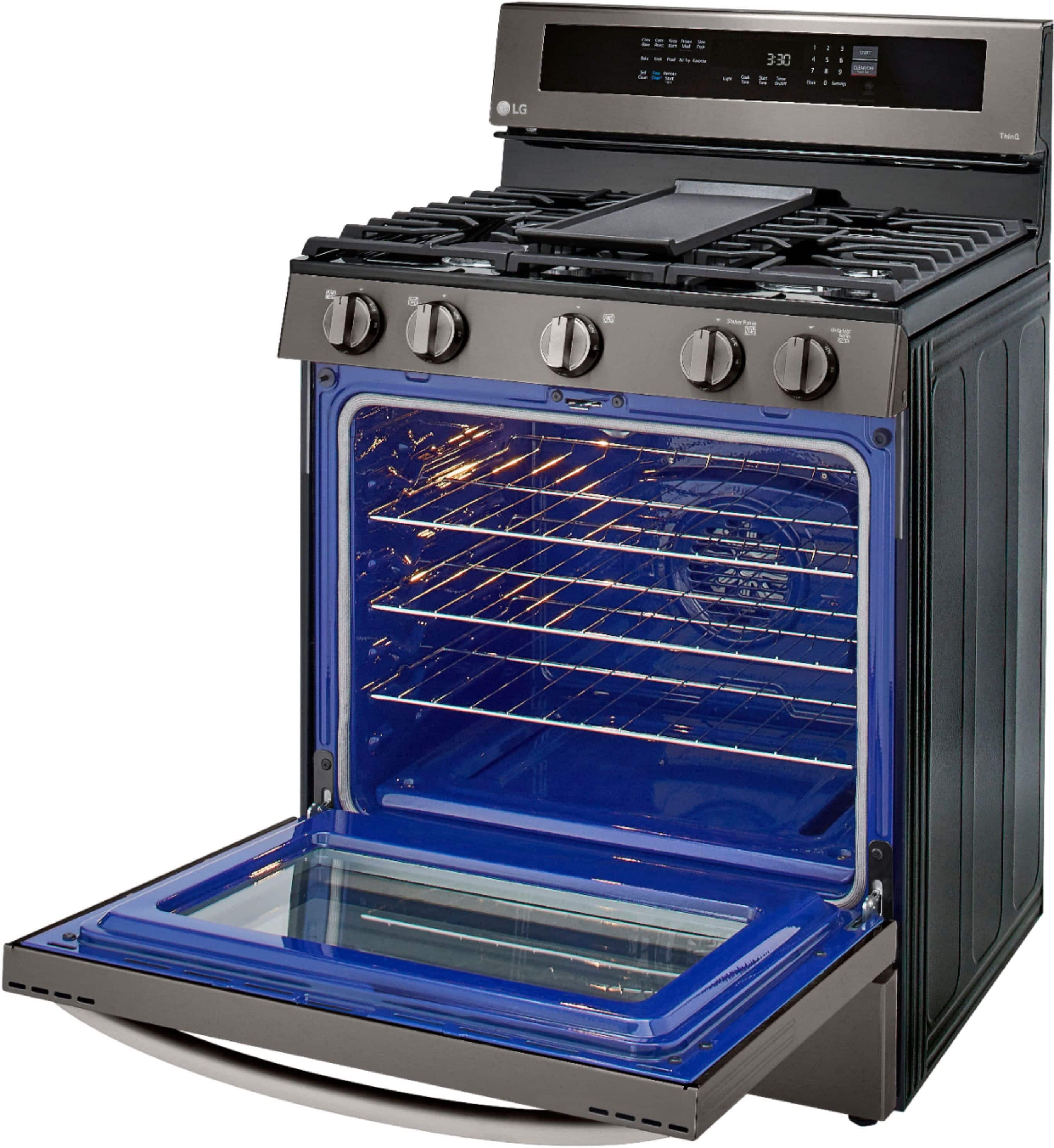 Alt View 23. LG - 5.8 Cu. Ft. Smart Freestanding Gas True Convection Range with EasyClean and InstaView - PrintProof Black Stainless Steel.