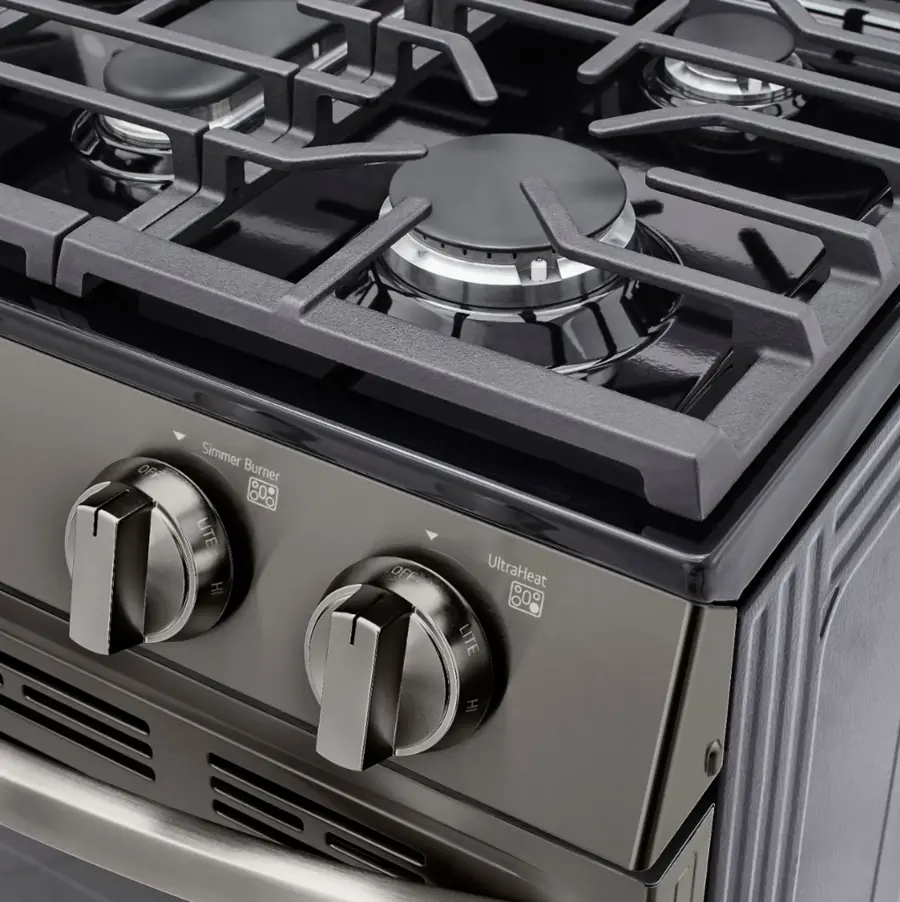 Alt View 32. LG - 5.8 Cu. Ft. Smart Freestanding Gas True Convection Range with EasyClean and InstaView - PrintProof Black Stainless Steel.