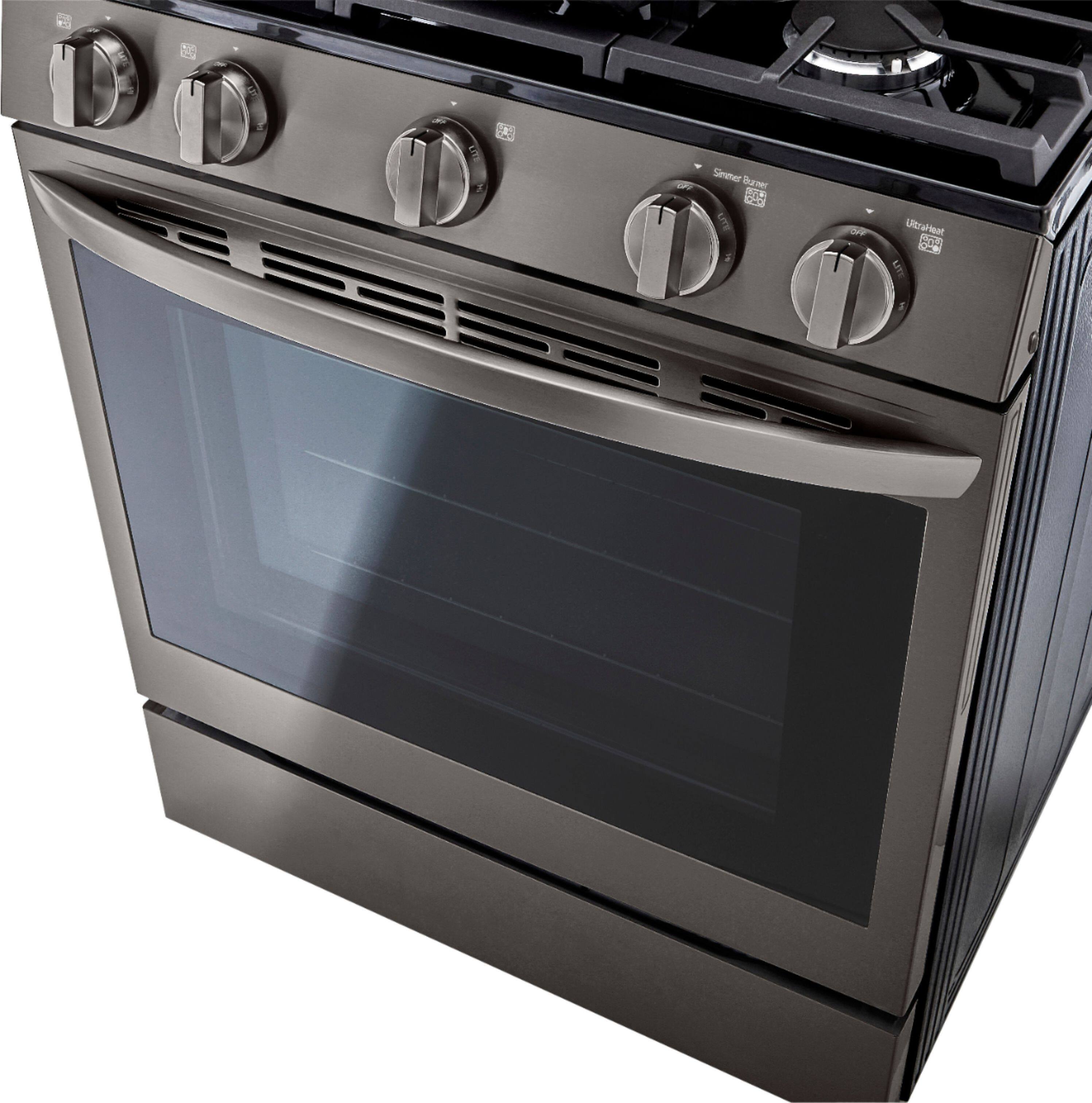 Alt View 34. LG - 5.8 Cu. Ft. Smart Freestanding Gas True Convection Range with EasyClean and InstaView - PrintProof Black Stainless Steel.