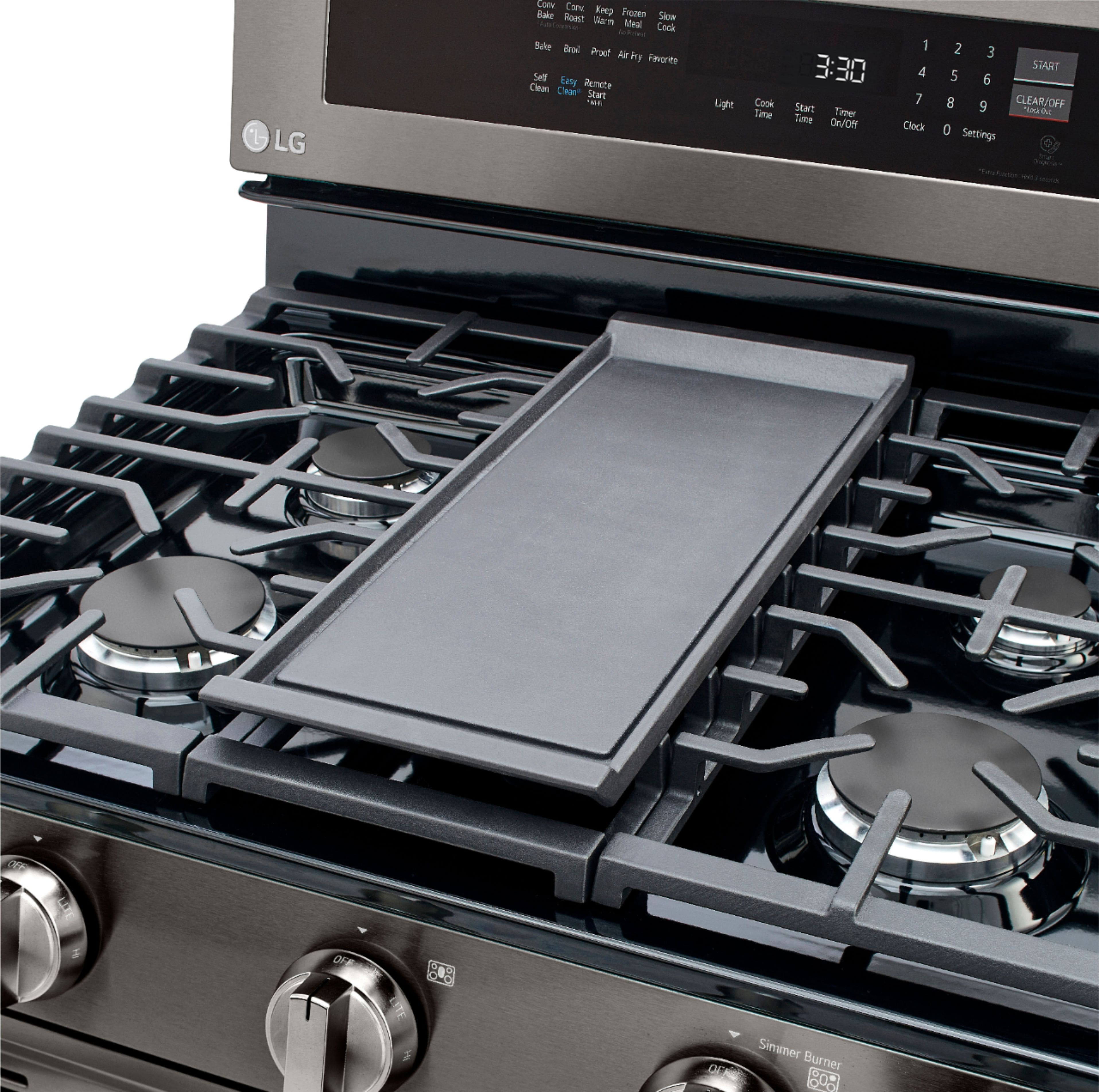 Alt View 35. LG - 5.8 Cu. Ft. Smart Freestanding Gas True Convection Range with EasyClean and InstaView - PrintProof Black Stainless Steel.