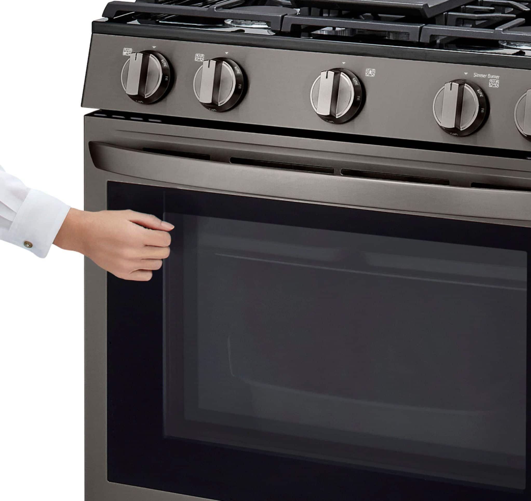 Alt View 38. LG - 5.8 Cu. Ft. Smart Freestanding Gas True Convection Range with EasyClean and InstaView - PrintProof Black Stainless Steel.