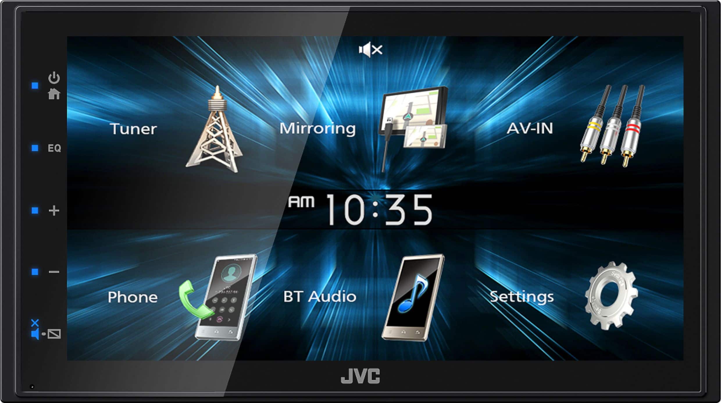 Front. JVC - 6.8" - Bluetooth - Digital Media Receiver - Black.