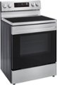 Angle Zoom. LG - 6.3 Cu. Ft. Smart Freestanding Electric Convection Range with Easy Clean, Air Fry and WideView Window - Stainless steel.
