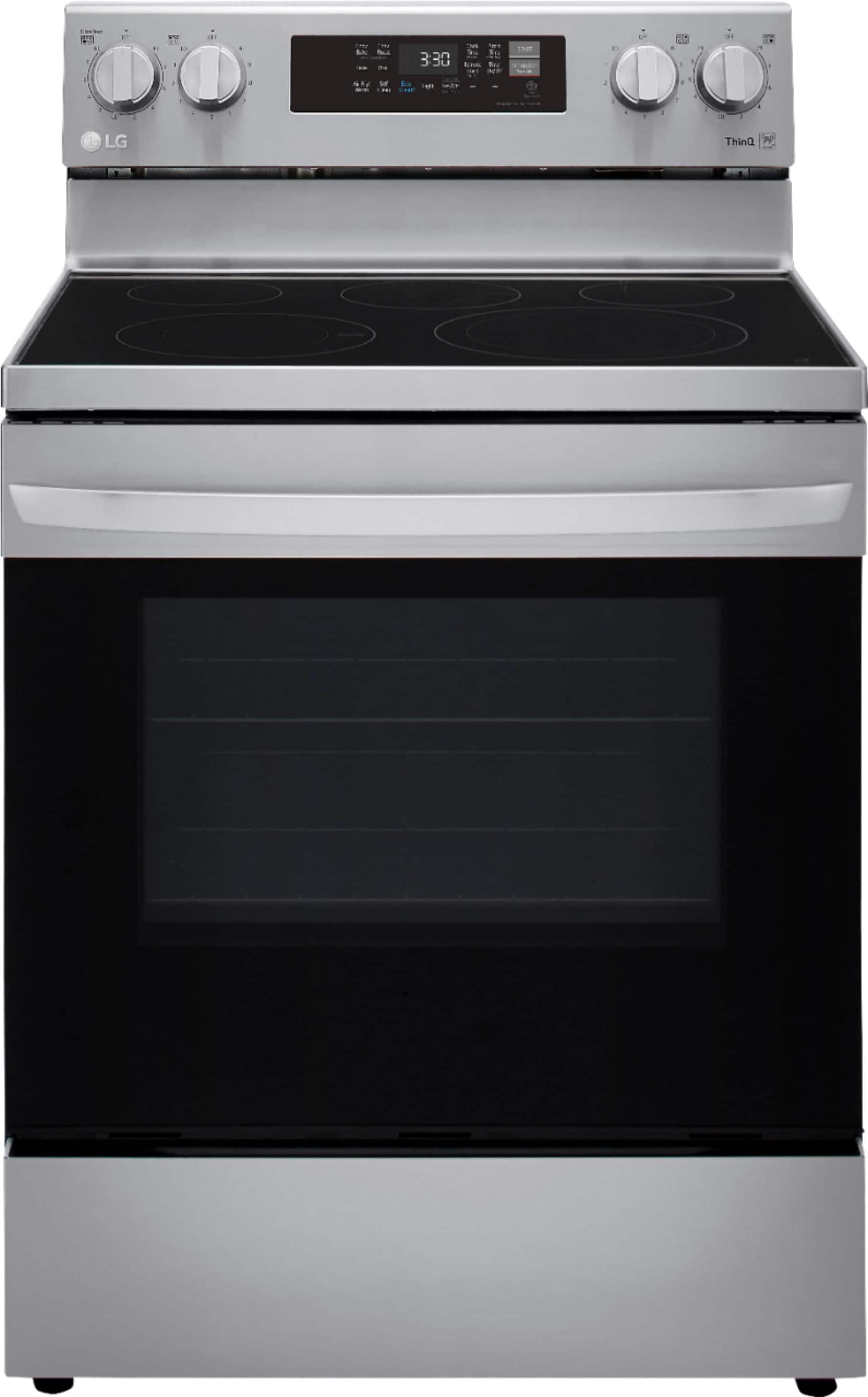 Front. LG - 6.3 Cu. Ft. Smart Freestanding Electric Convection Range with Easy Clean, Air Fry and WideView Window - Stainless Steel.
