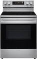 Front Zoom. LG - 6.3 Cu. Ft. Smart Freestanding Electric Convection Range with Easy Clean, Air Fry and WideView Window - Stainless steel.