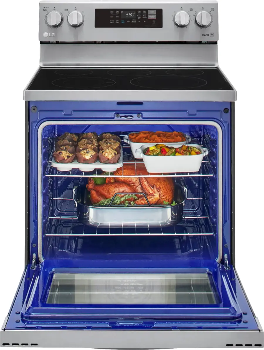 Alt View 16. LG - 6.3 Cu. Ft. Smart Freestanding Electric Convection Range with Easy Clean, Air Fry and WideView Window - Stainless Steel.