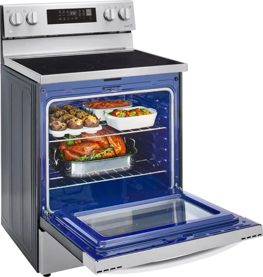 Alt View 27. LG - 6.3 Cu. Ft. Smart Freestanding Electric Convection Range with Easy Clean, Air Fry and WideView Window - Stainless Steel.