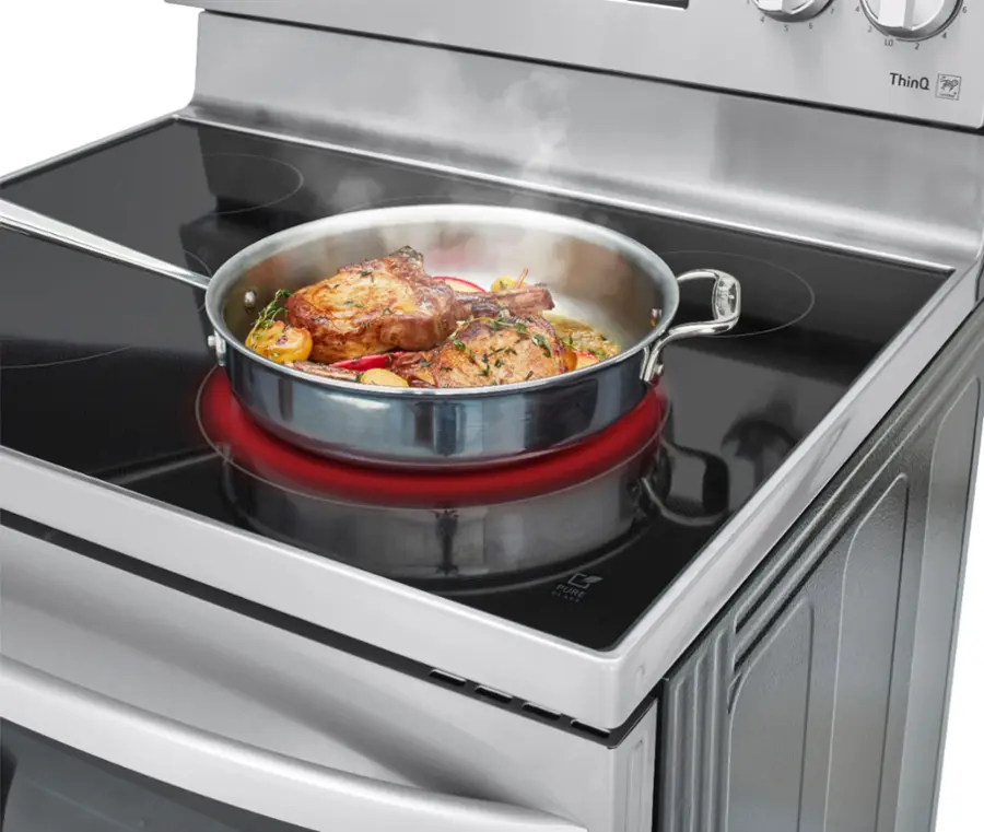 Alt View 29. LG - 6.3 Cu. Ft. Smart Freestanding Electric Convection Range with Easy Clean, Air Fry and WideView Window - Stainless Steel.