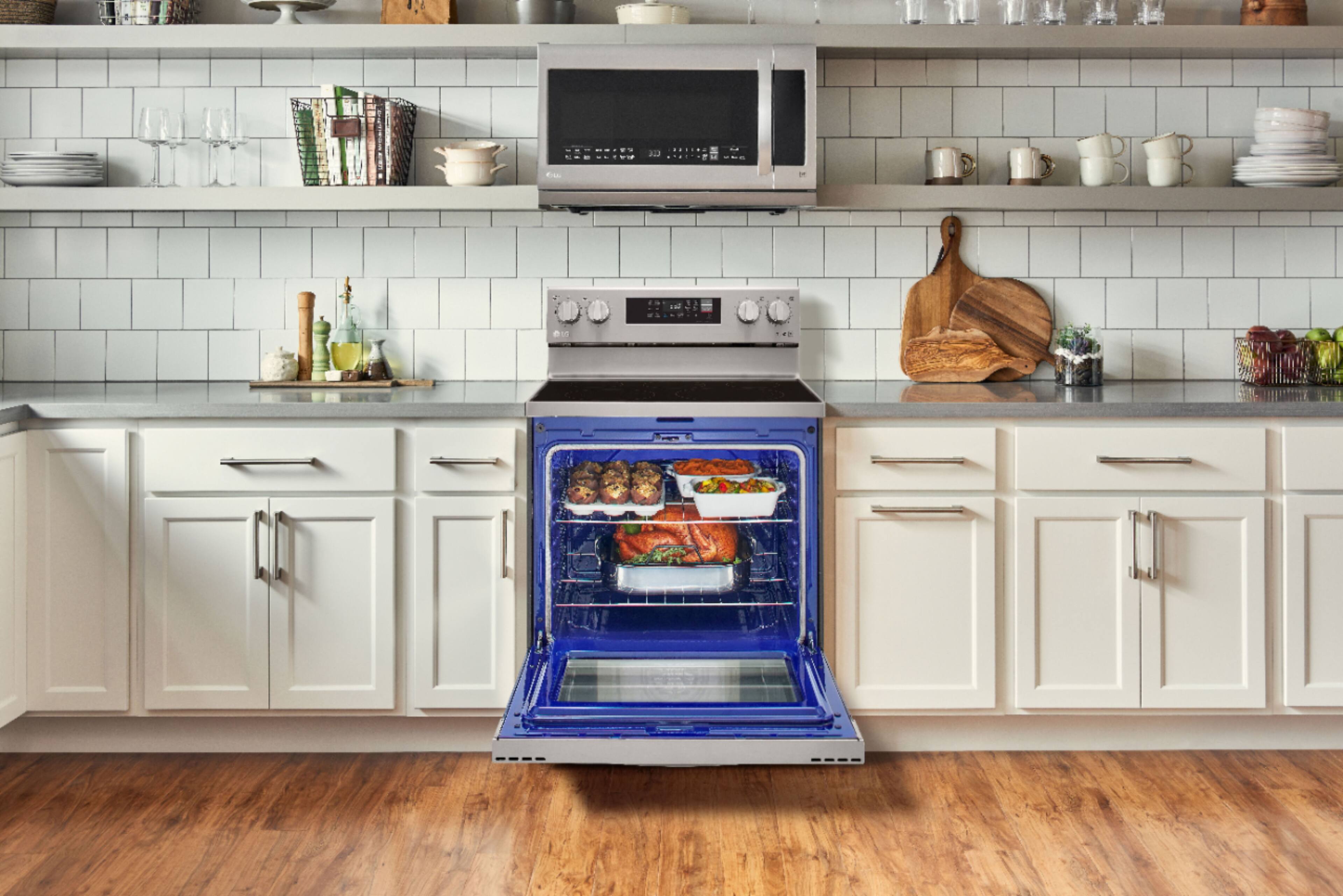 Alt View 31. LG - 6.3 Cu. Ft. Smart Freestanding Electric Convection Range with Easy Clean, Air Fry and WideView Window - Stainless Steel.