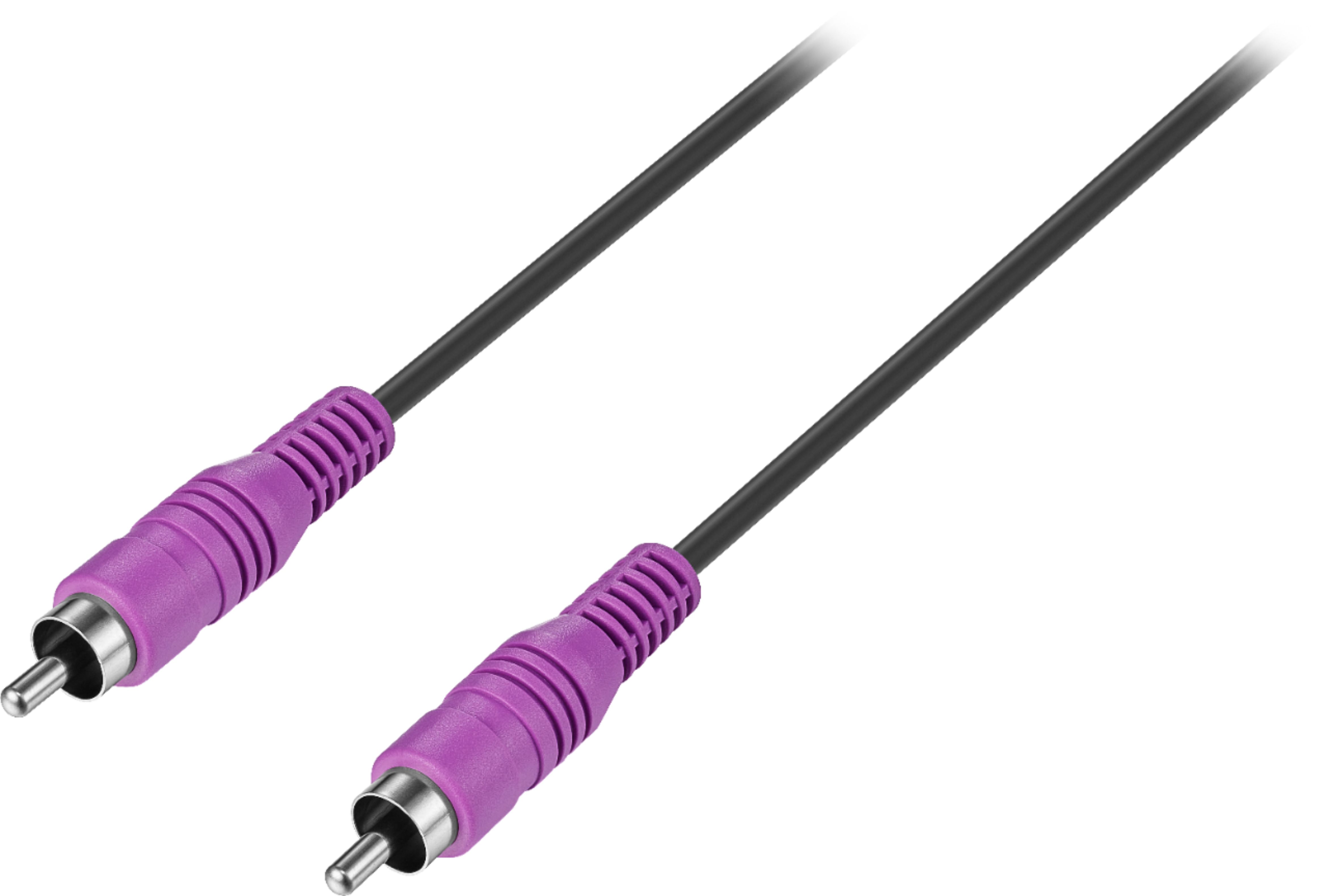 Angle View: Insignia™ - 15' Subwoofer Cable - Black/Purple
