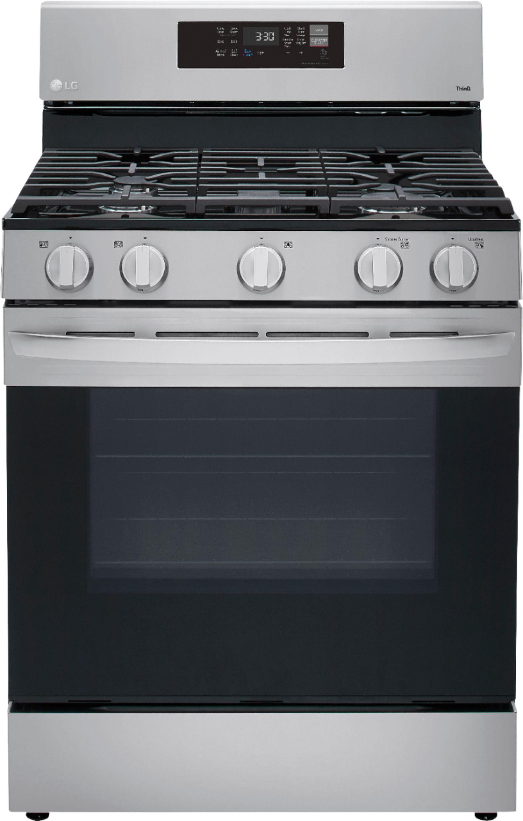 LG – 5.8 Cu. Ft. Freestanding Single Gas Convection Range with WideView Window and AirFry – Stainless steel