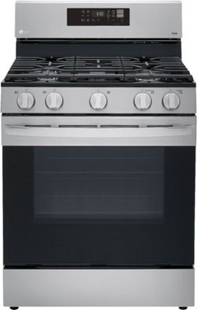 LG - 5.8 Cu. Ft. Freestanding Gas True Convection Range with EasyClean, WideView Window and AirFry - Stainless steel