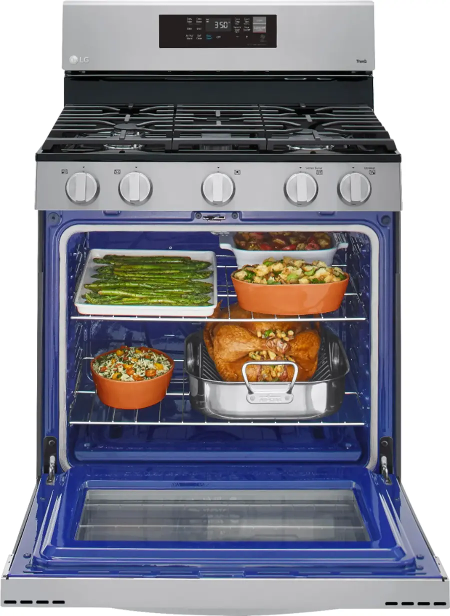 Alt View 13. LG - 5.8 Cu. Ft. Smart Freestanding Gas True Convection Range with EasyClean and AirFry - Stainless Steel.