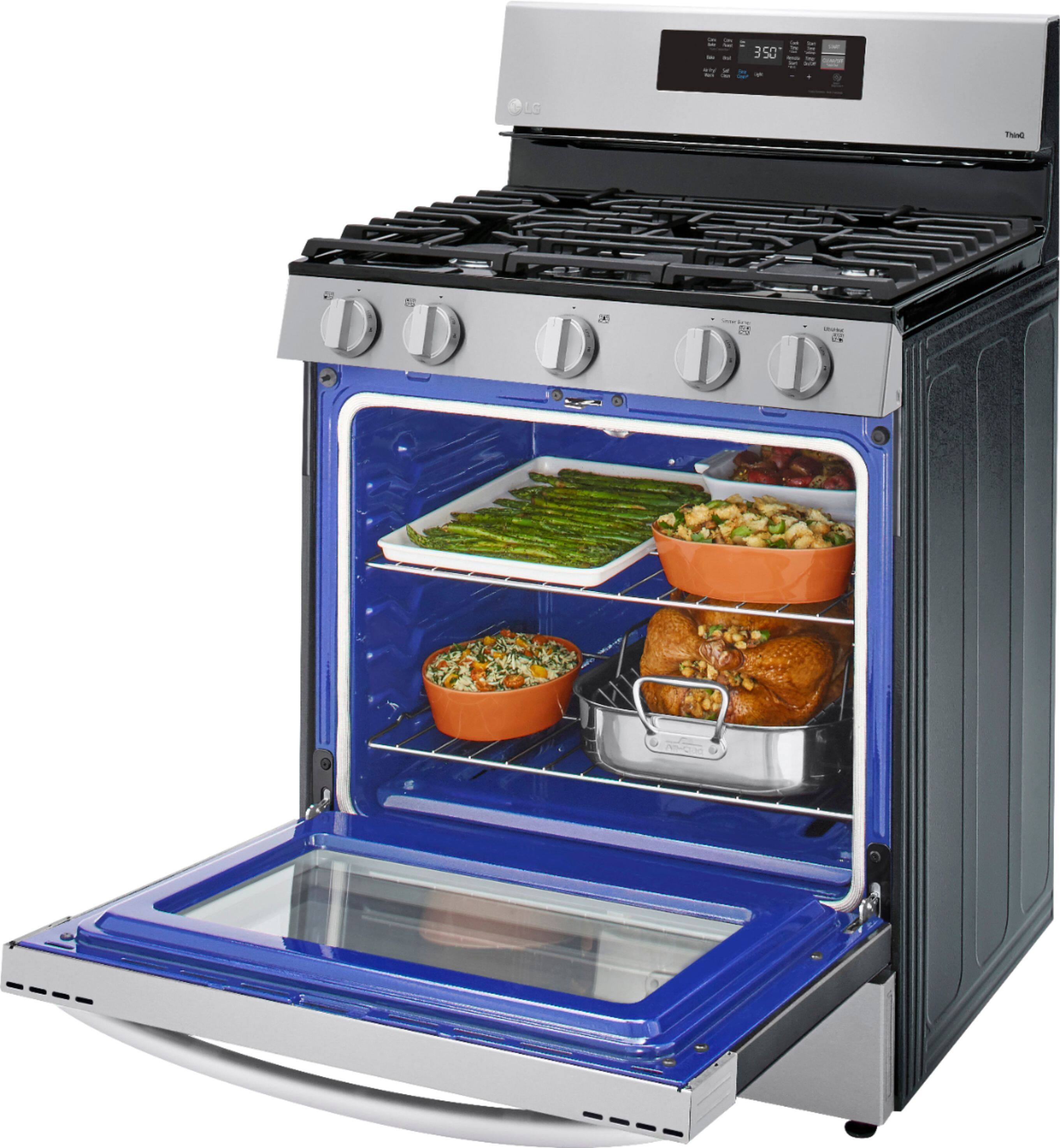 Alt View 22. LG - 5.8 Cu. Ft. Smart Freestanding Gas True Convection Range with EasyClean and AirFry - Stainless Steel.