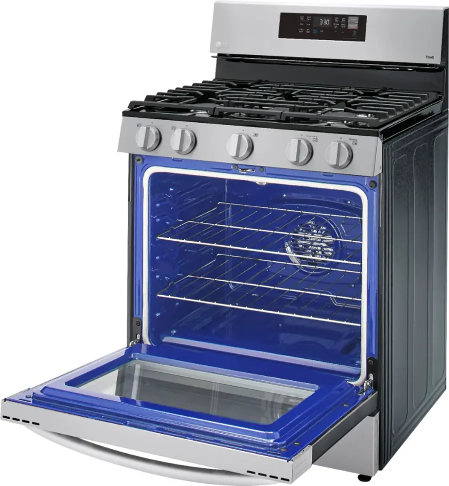 Alt View 23. LG - 5.8 Cu. Ft. Smart Freestanding Gas True Convection Range with EasyClean and AirFry - Stainless Steel.
