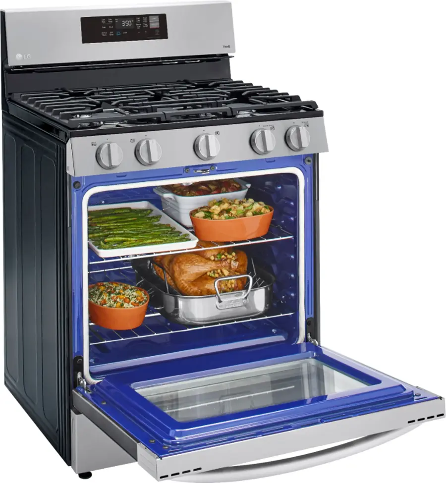 Alt View 24. LG - 5.8 Cu. Ft. Smart Freestanding Gas True Convection Range with EasyClean and AirFry - Stainless Steel.