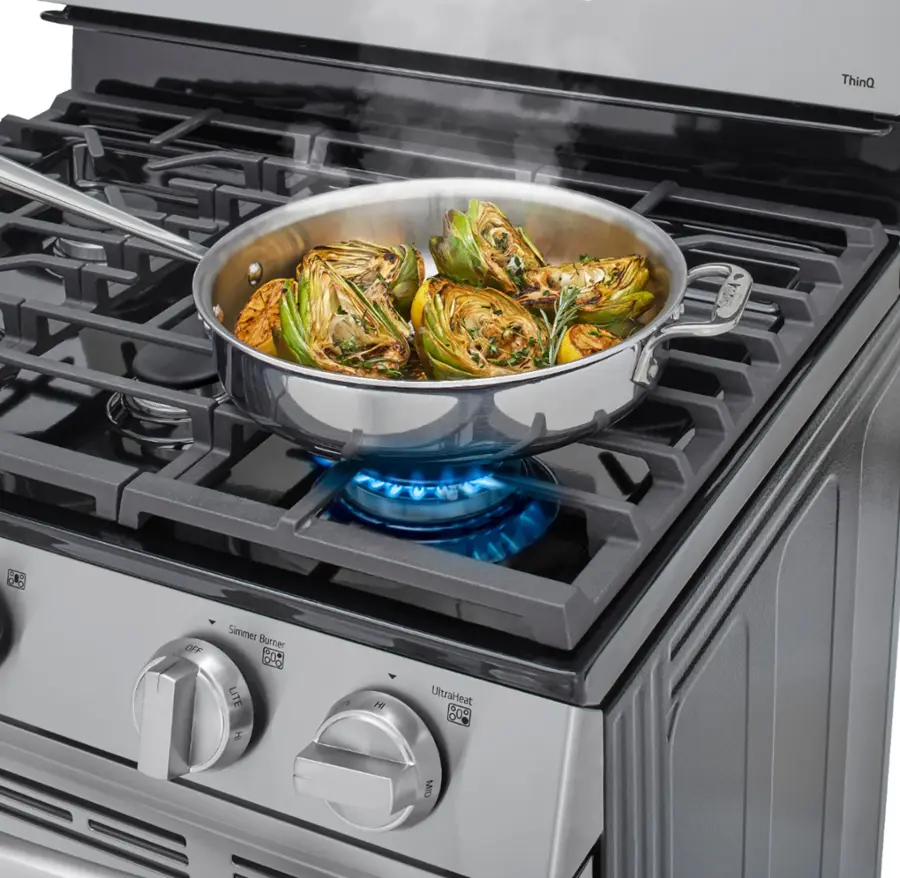 Alt View 27. LG - 5.8 Cu. Ft. Smart Freestanding Gas True Convection Range with EasyClean and AirFry - Stainless Steel.