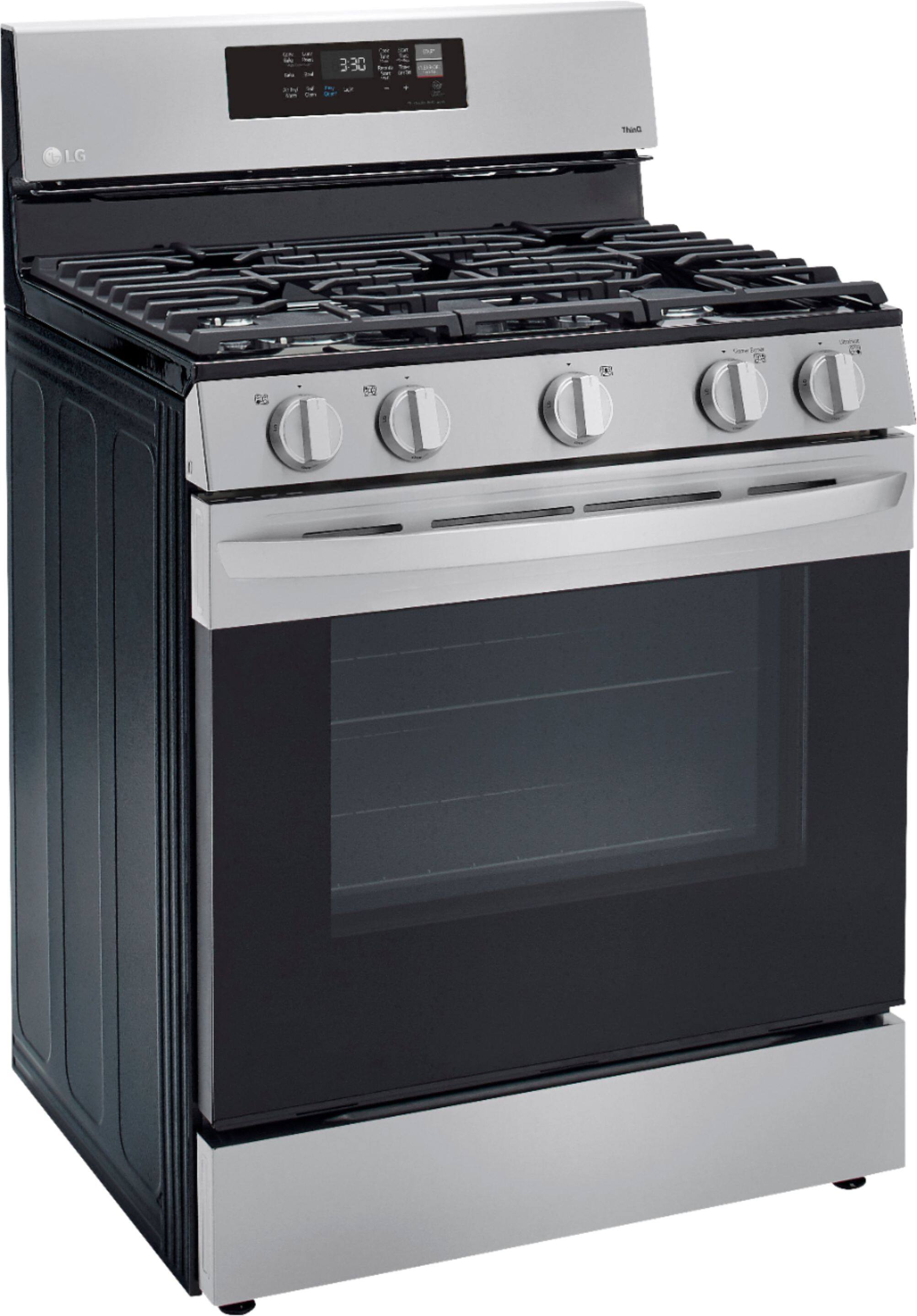 Alt View 1. LG - 5.8 Cu. Ft. Smart Freestanding Gas True Convection Range with EasyClean and AirFry - Stainless Steel.