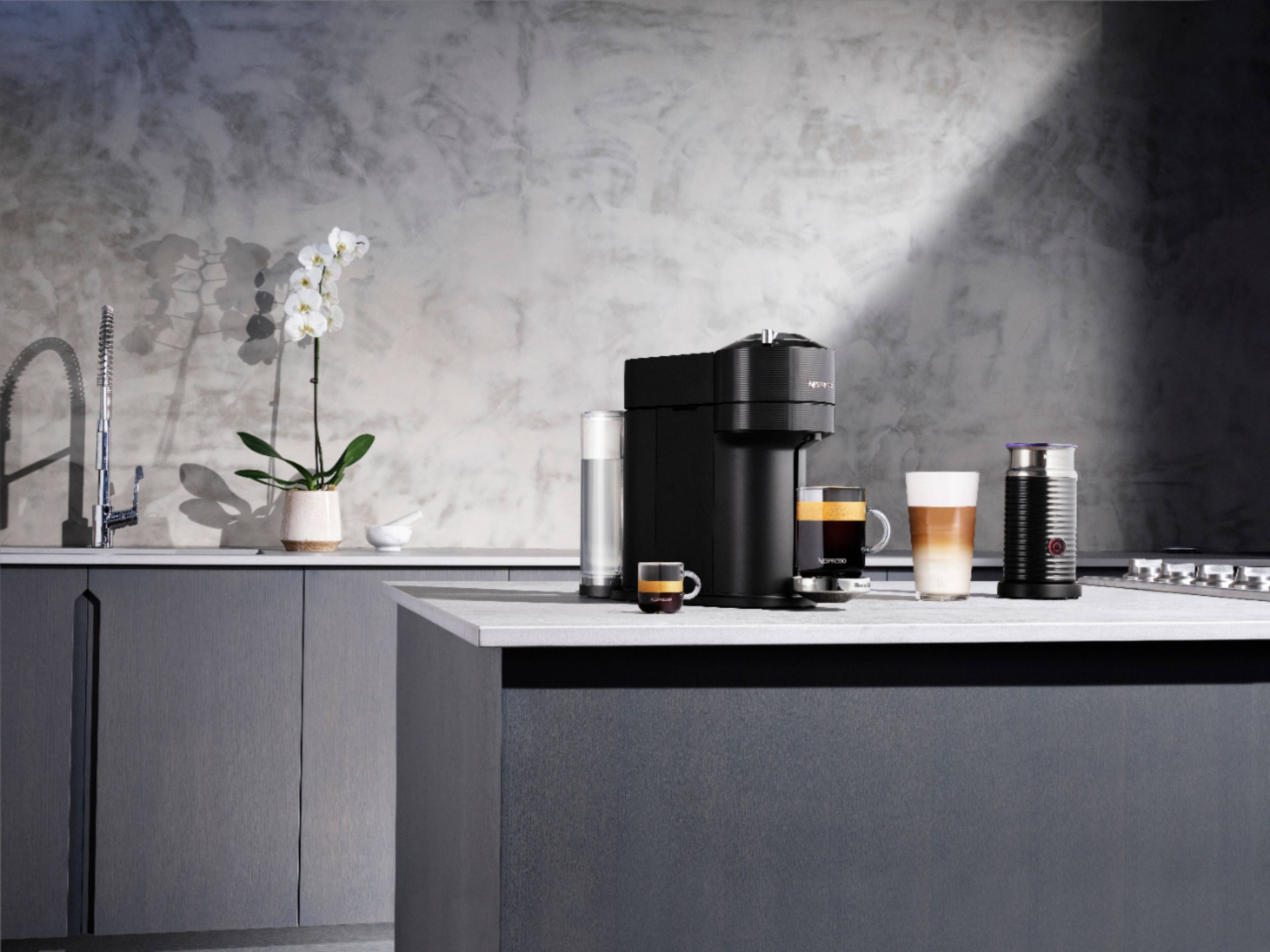 Alt View 15. Nespresso - Vertuo Next Premium by Breville with Aeroccino3 - Classic Black.