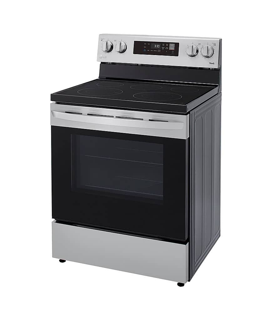 Angle. LG - 6.3 Cu. Ft. Smart Freestanding Electric Range with EasyClean and WideView Window - Stainless Steel.